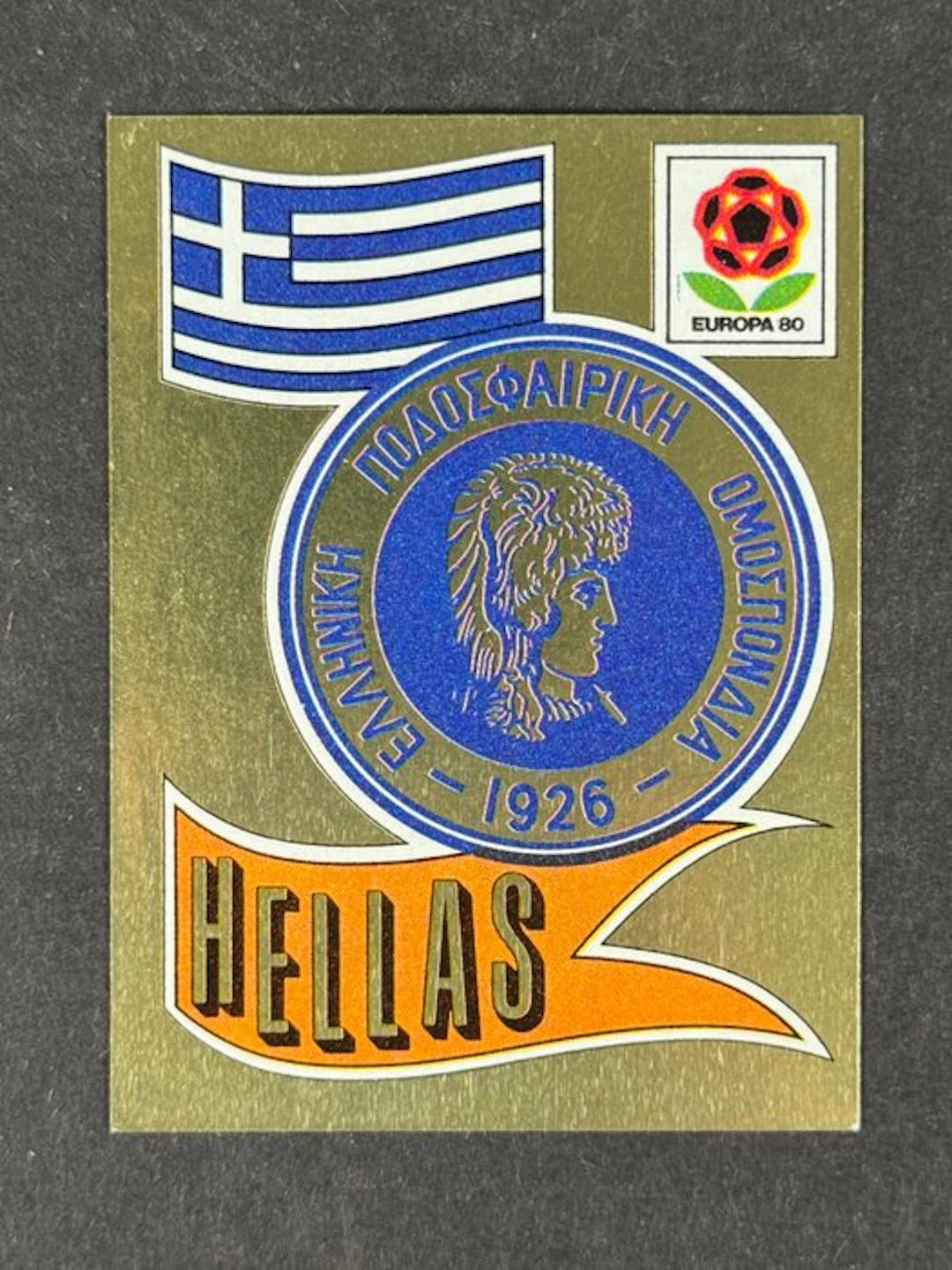 1980 Panini #96 Europa 80 - Badge: Greace - 1 Sticker - Mint (M)