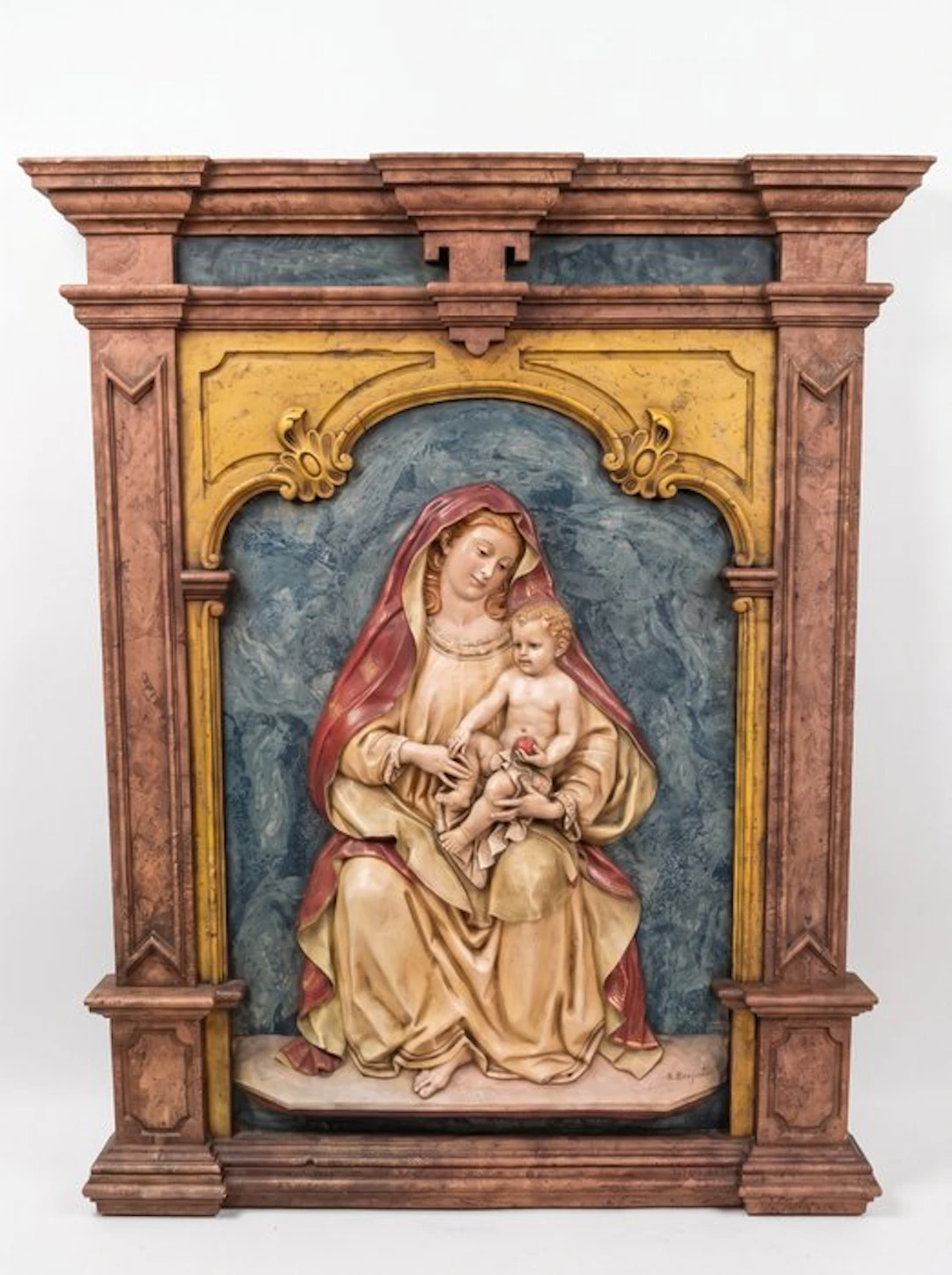Antique inspired Altarpiece - Wood - 1960-1970 - Castilian Virgin