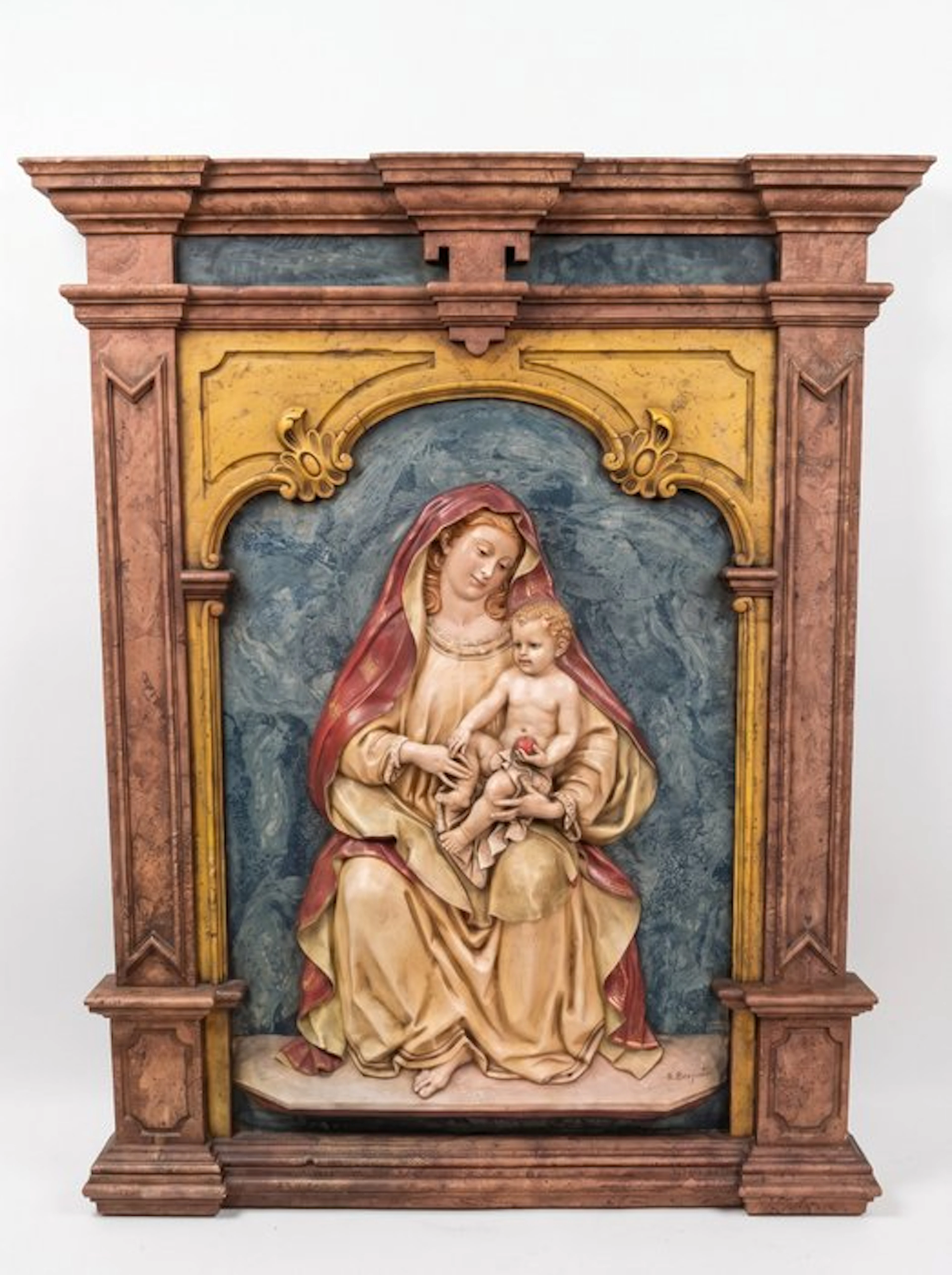 Antique inspired Altarpiece - Wood - 1960-1970 - Castilian Virgin