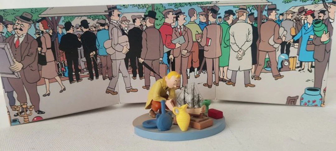 Moulinsart - Tintin - Diorama " Le marché aux puces "