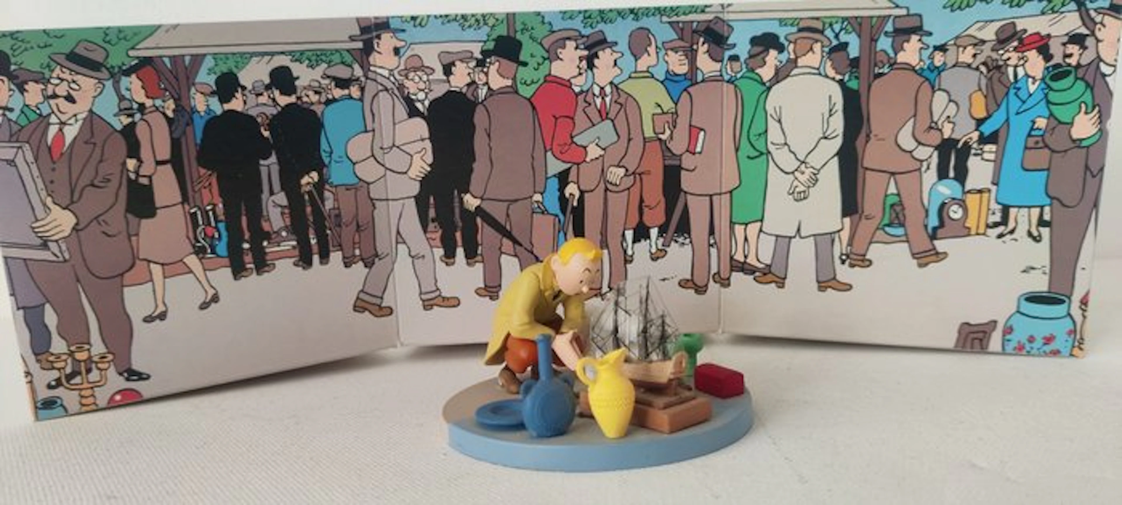 Moulinsart - Tintin - Diorama " Le marché aux puces "