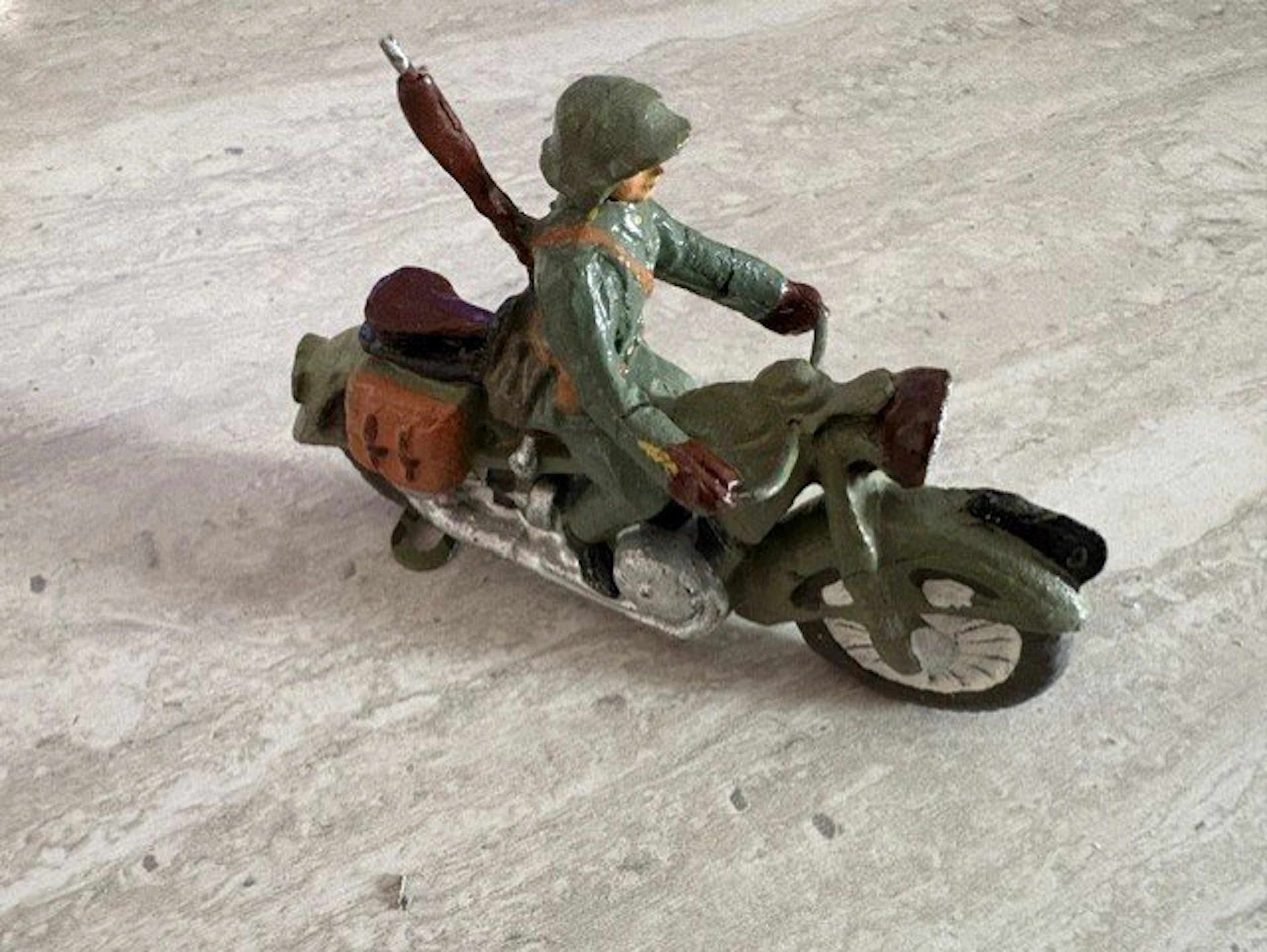 Elastolin - Figure - soldat elastolin a moto très rare no...