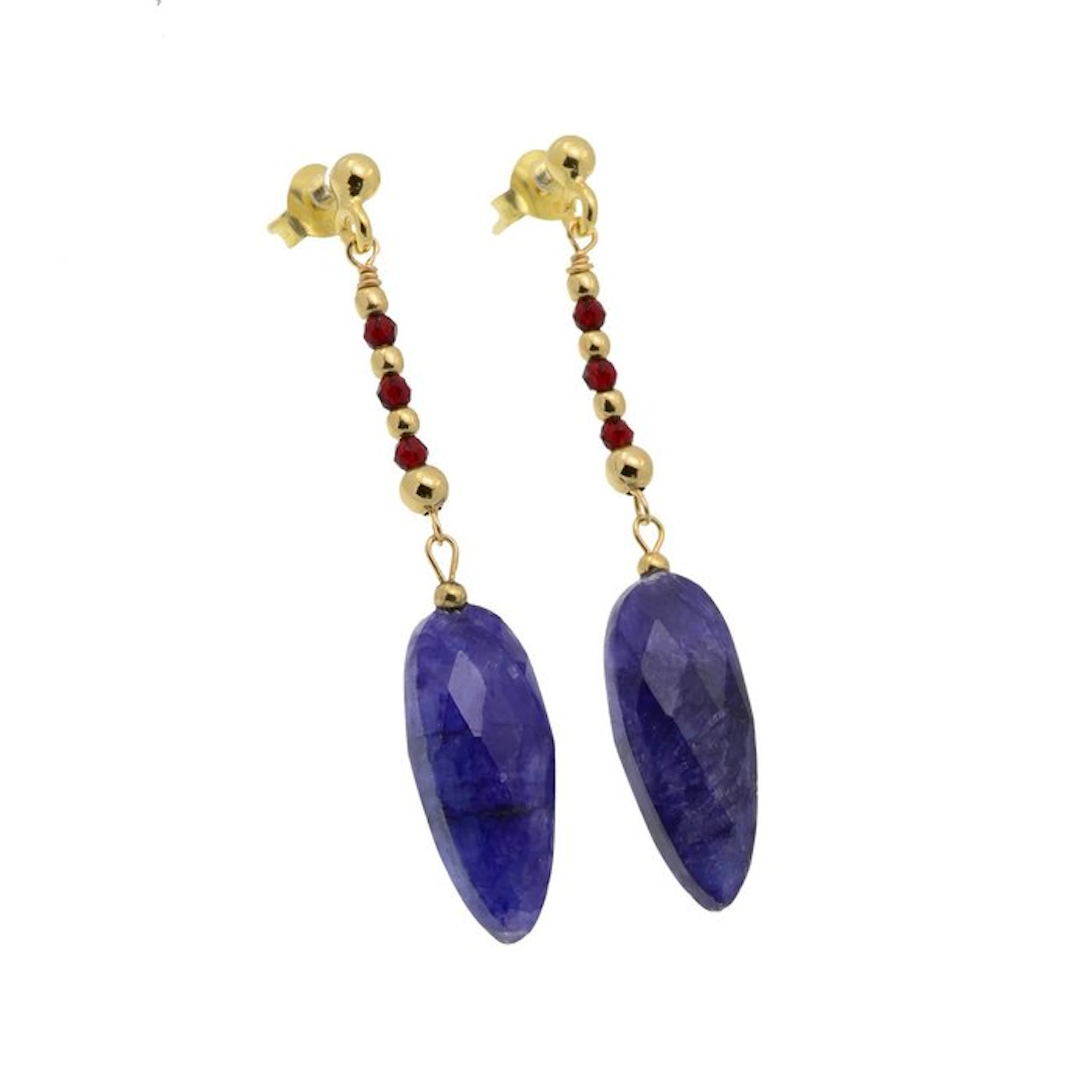 Sapphire - Silver - Earrings