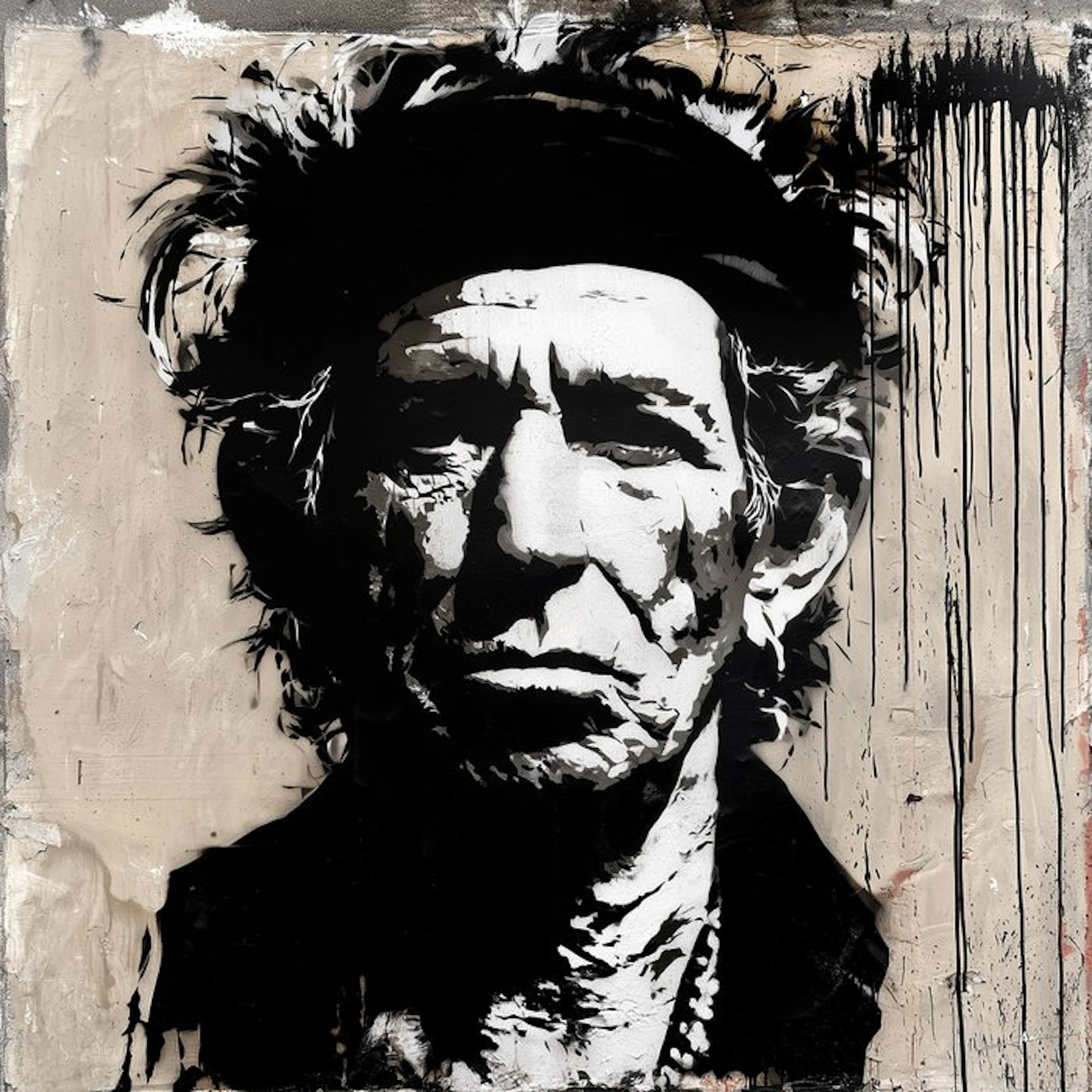 David Law (1967) - Keith Richards (Stencil)