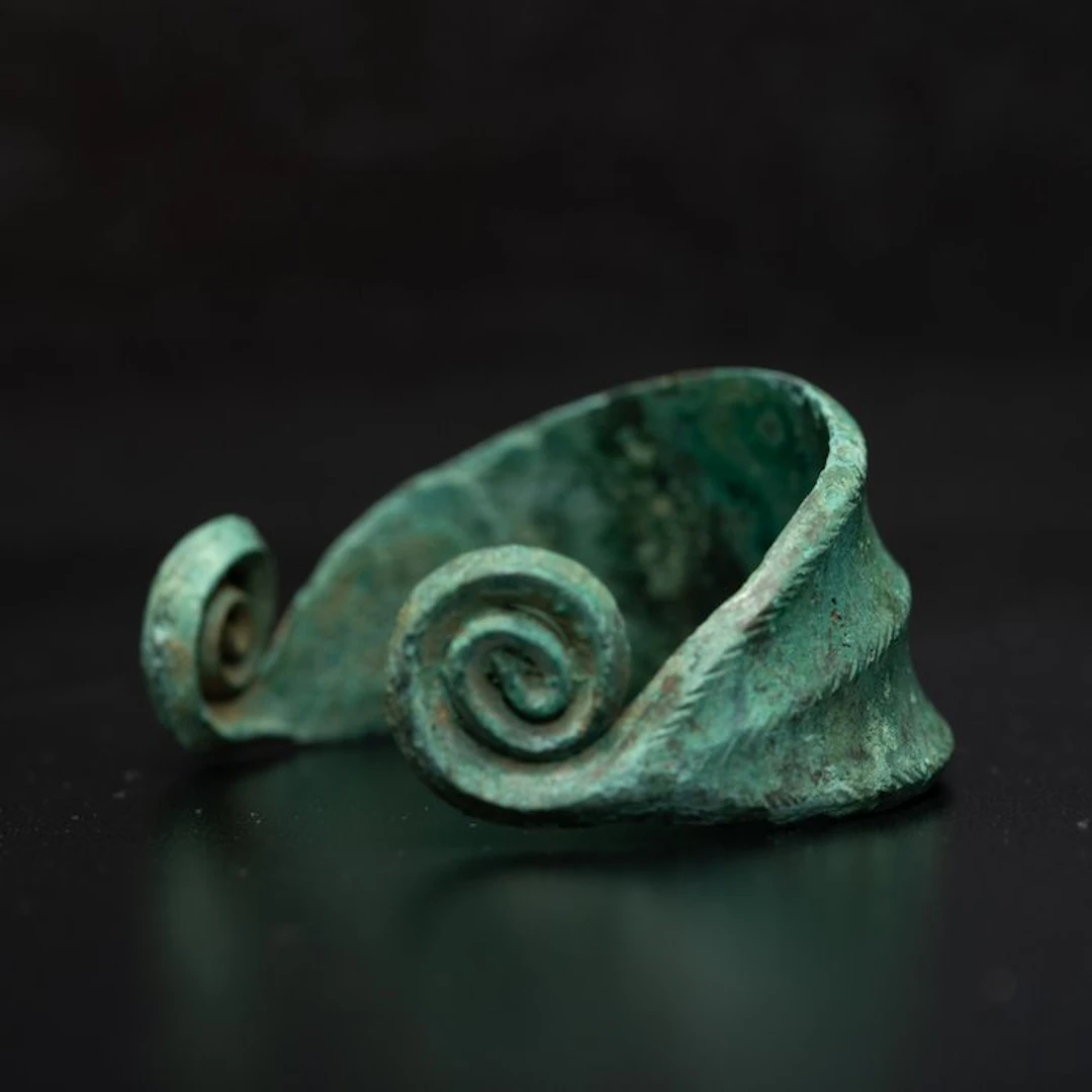 Bronze Age Bronze Exquisite Bracelet with two Spiral...