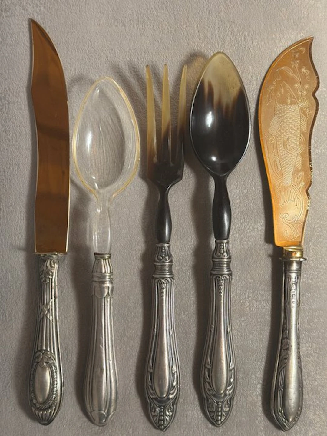 Table service (5) - .800 silver - Mixed dessert cutlery service.