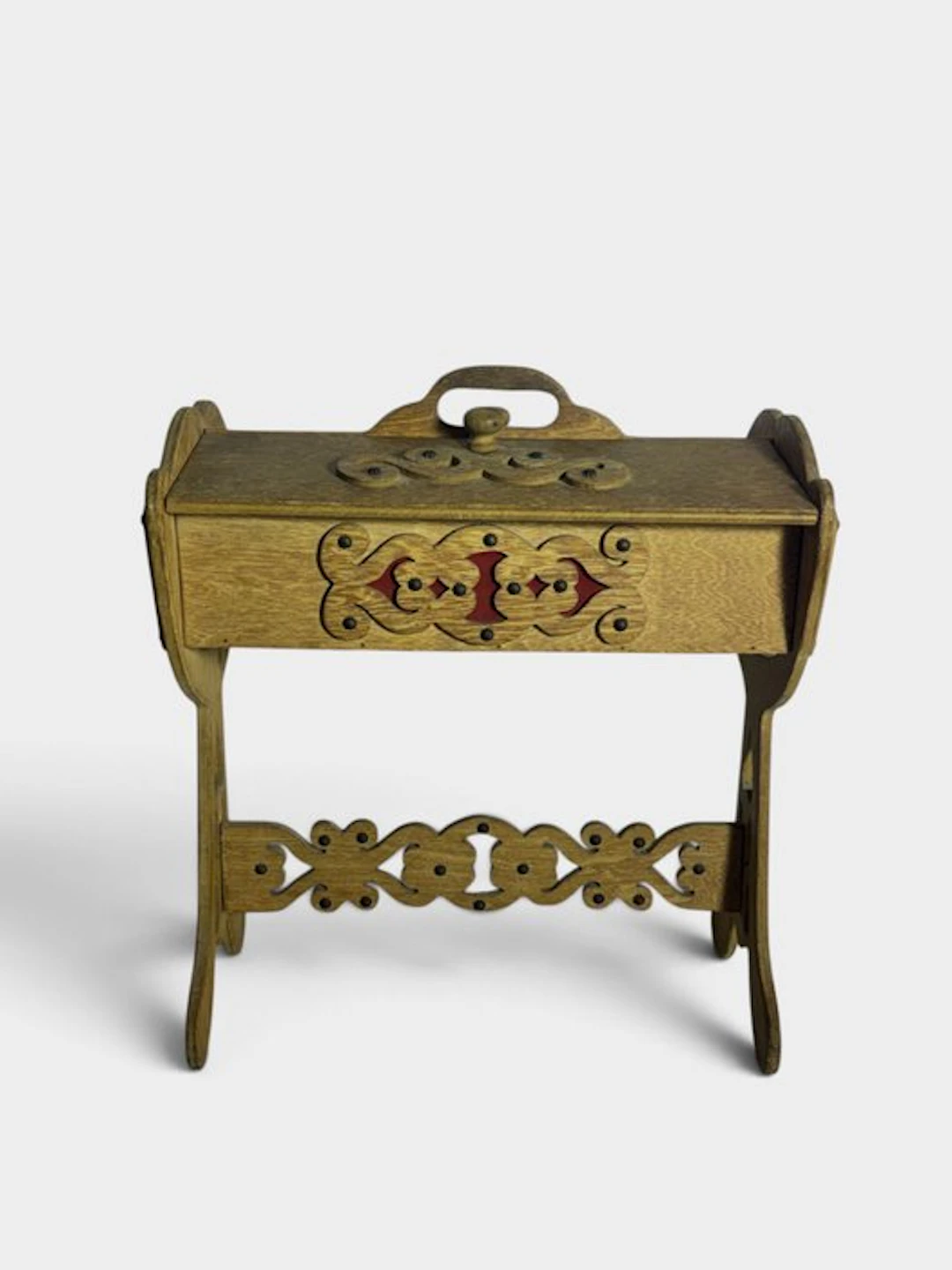 Sewing box - Art Popular style worktable in solid oak...
