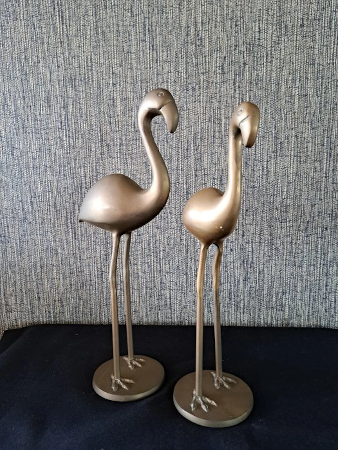 onbekend - Sculpture, Flamingo paartje. - 29 cm - Cast brass - 1950