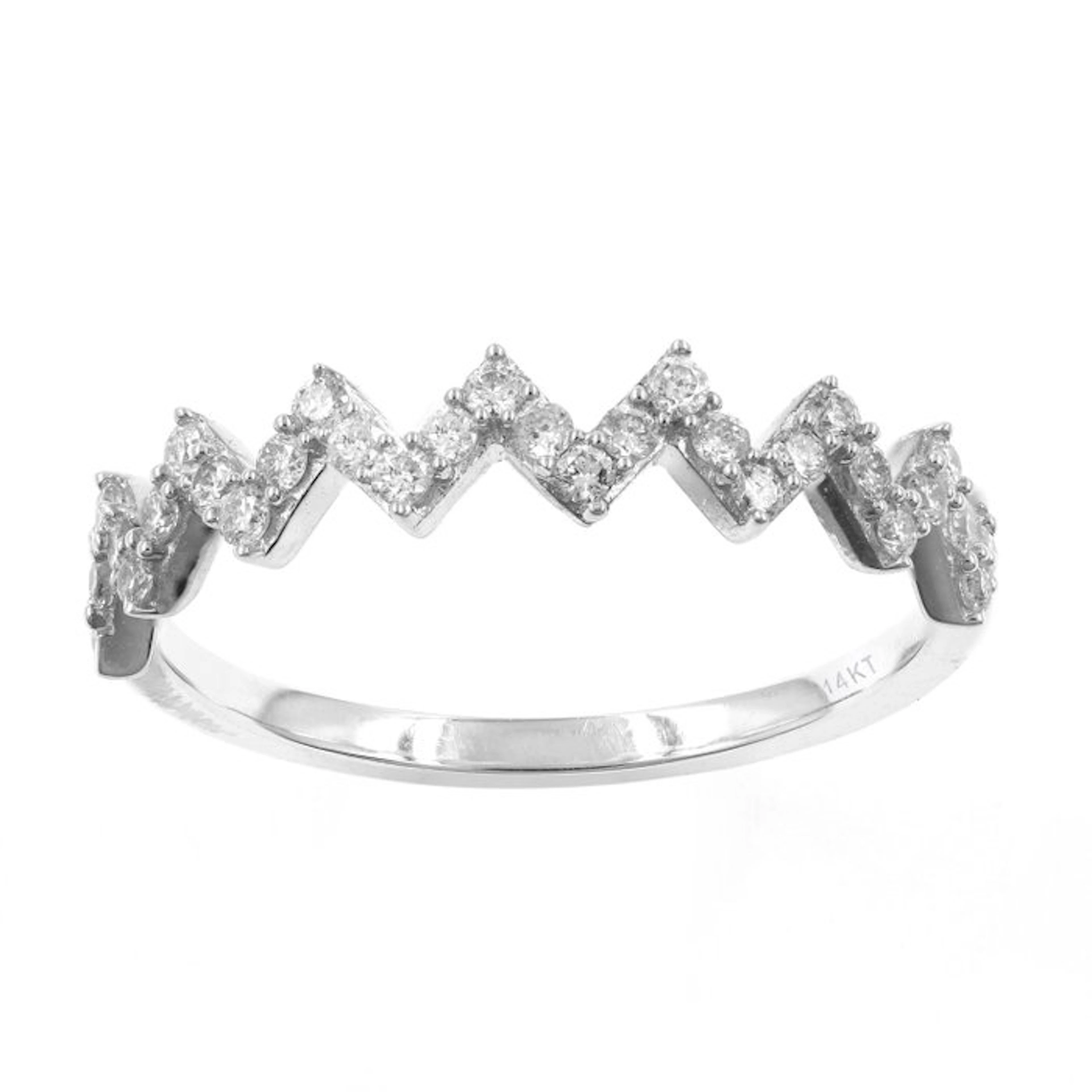 Ring - 14 kt. White gold - 0.30ct. tw. Diamond (Natural)