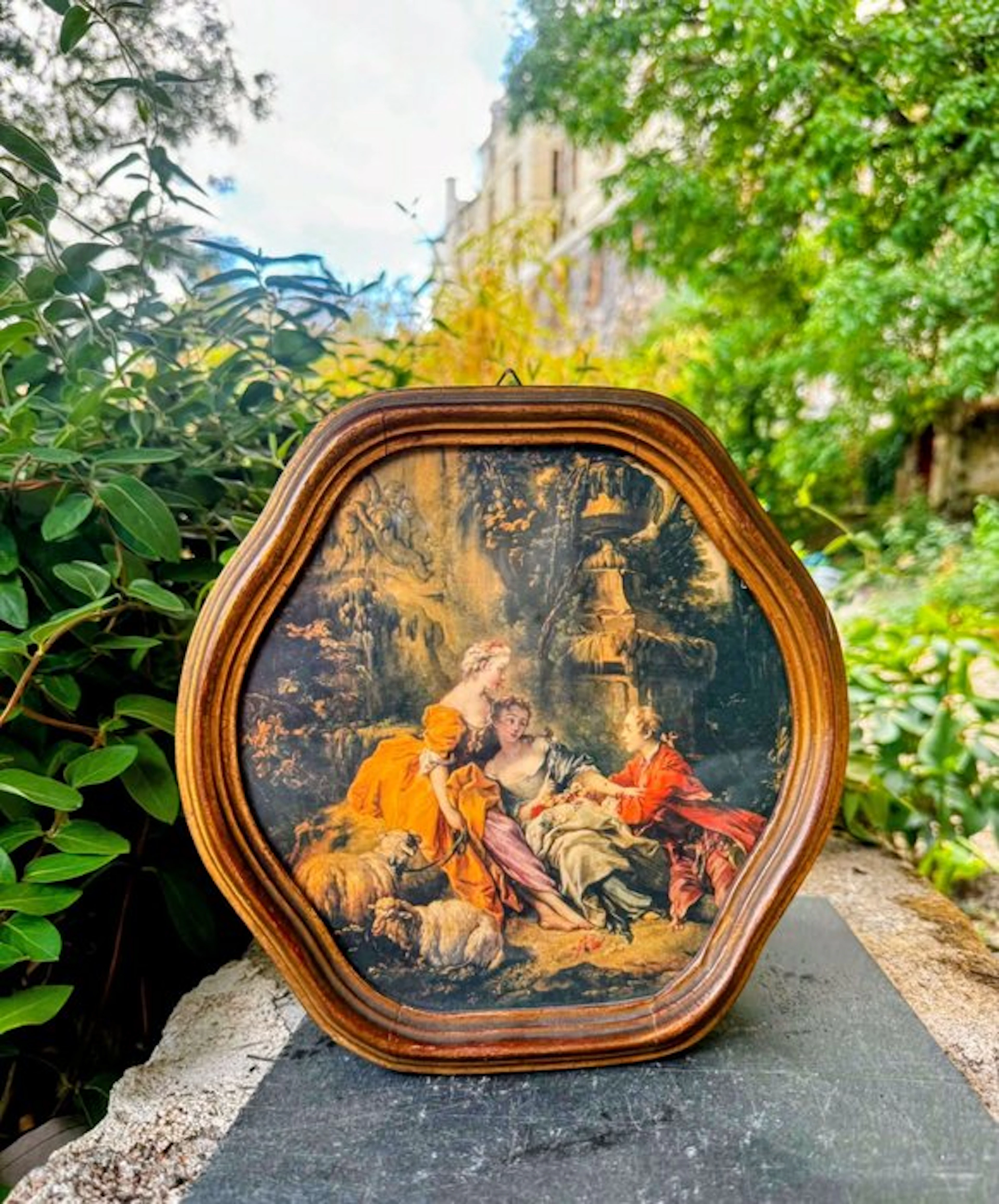 D'après François Boucher (1703-1770) - Glazed display frame - Wood, Glass