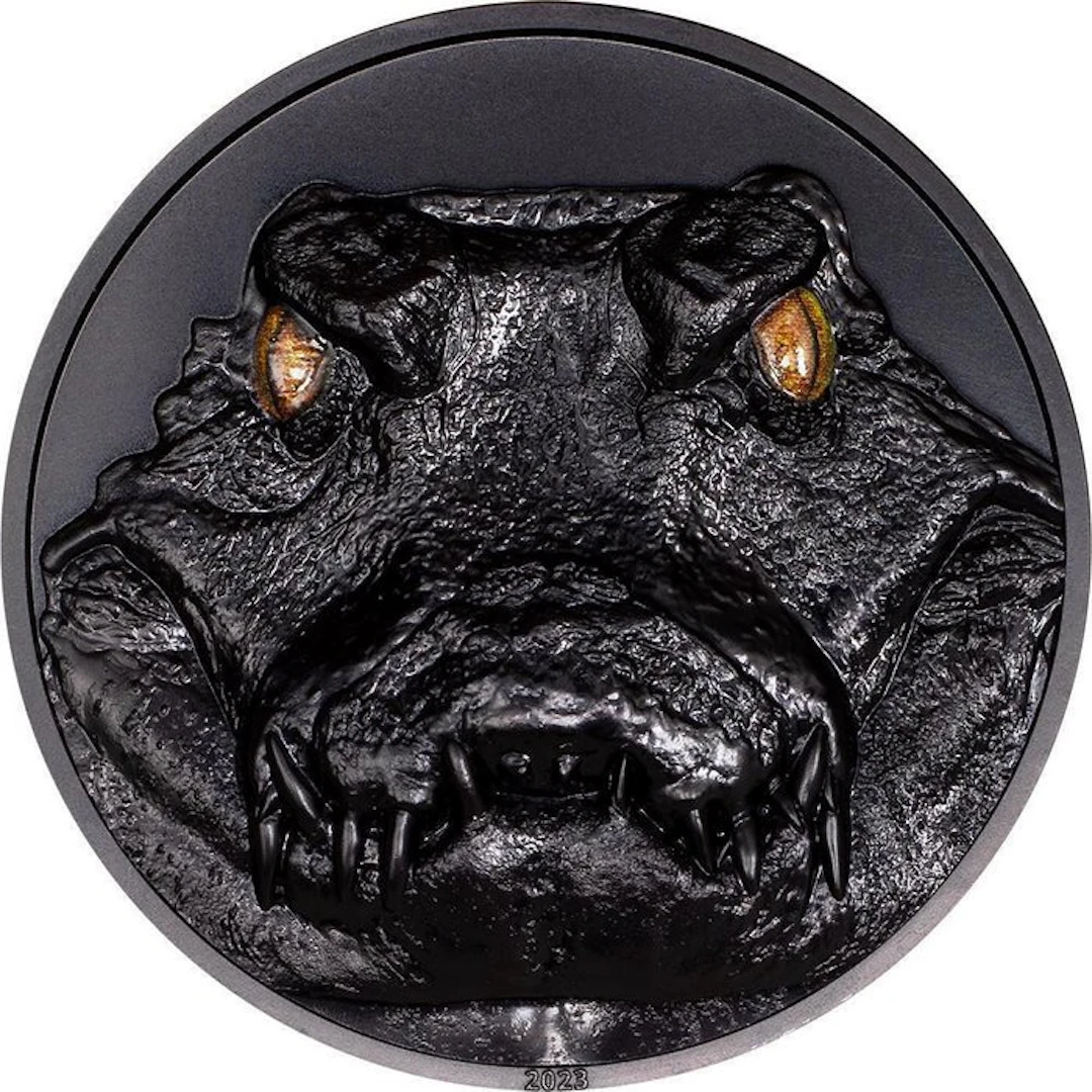 Palau. 10 Dollars 2023 Caiman Hunters By Night, 2 Oz (.999)