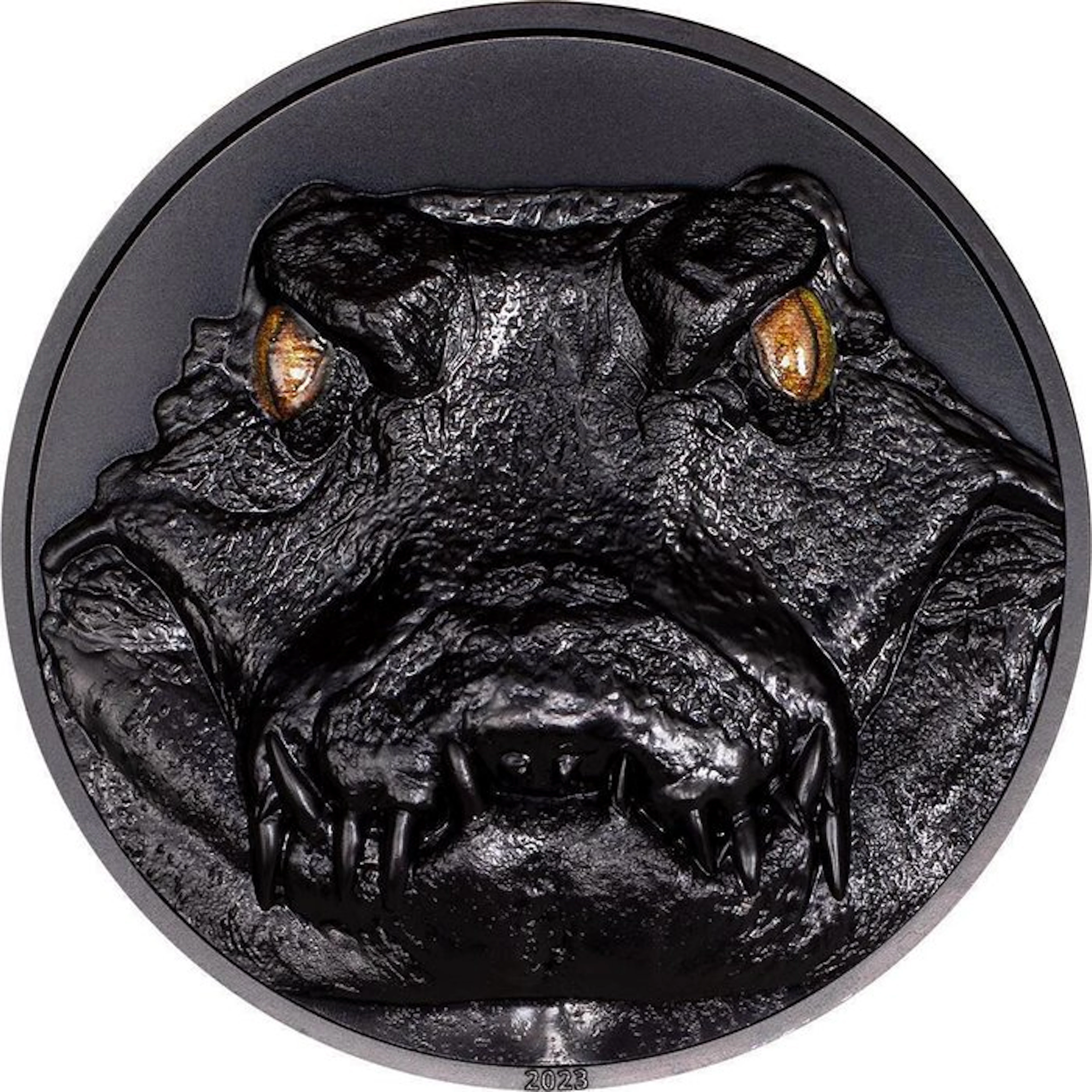 Palau. 10 Dollars 2023 Caiman Hunters By Night, 2 Oz (.999)