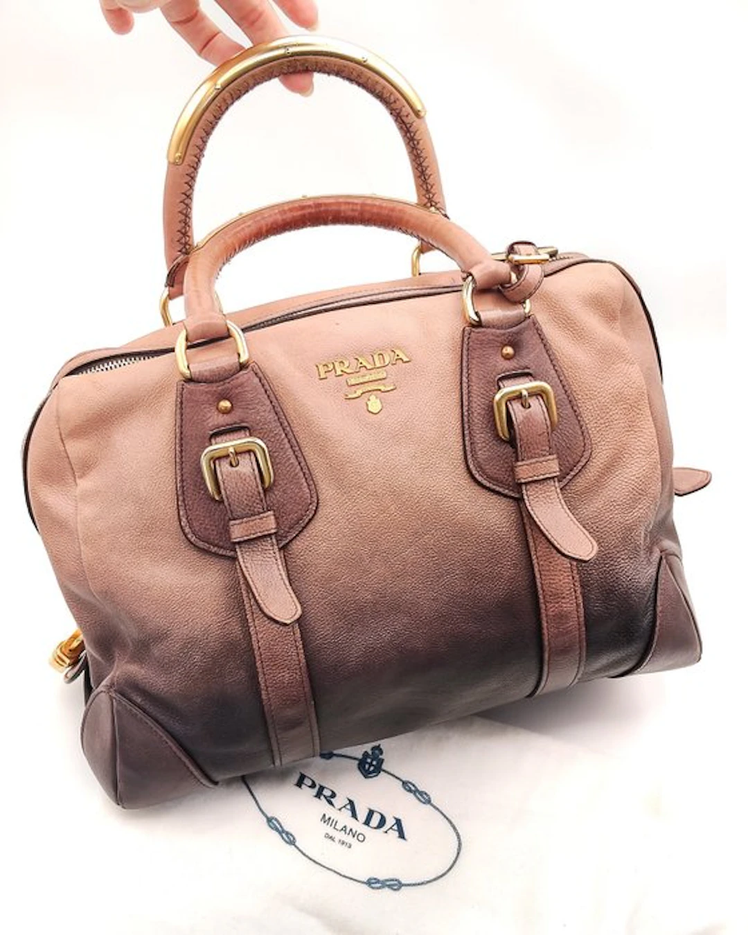 Prada - Bauletto bowling deerskin - Crossbody bag