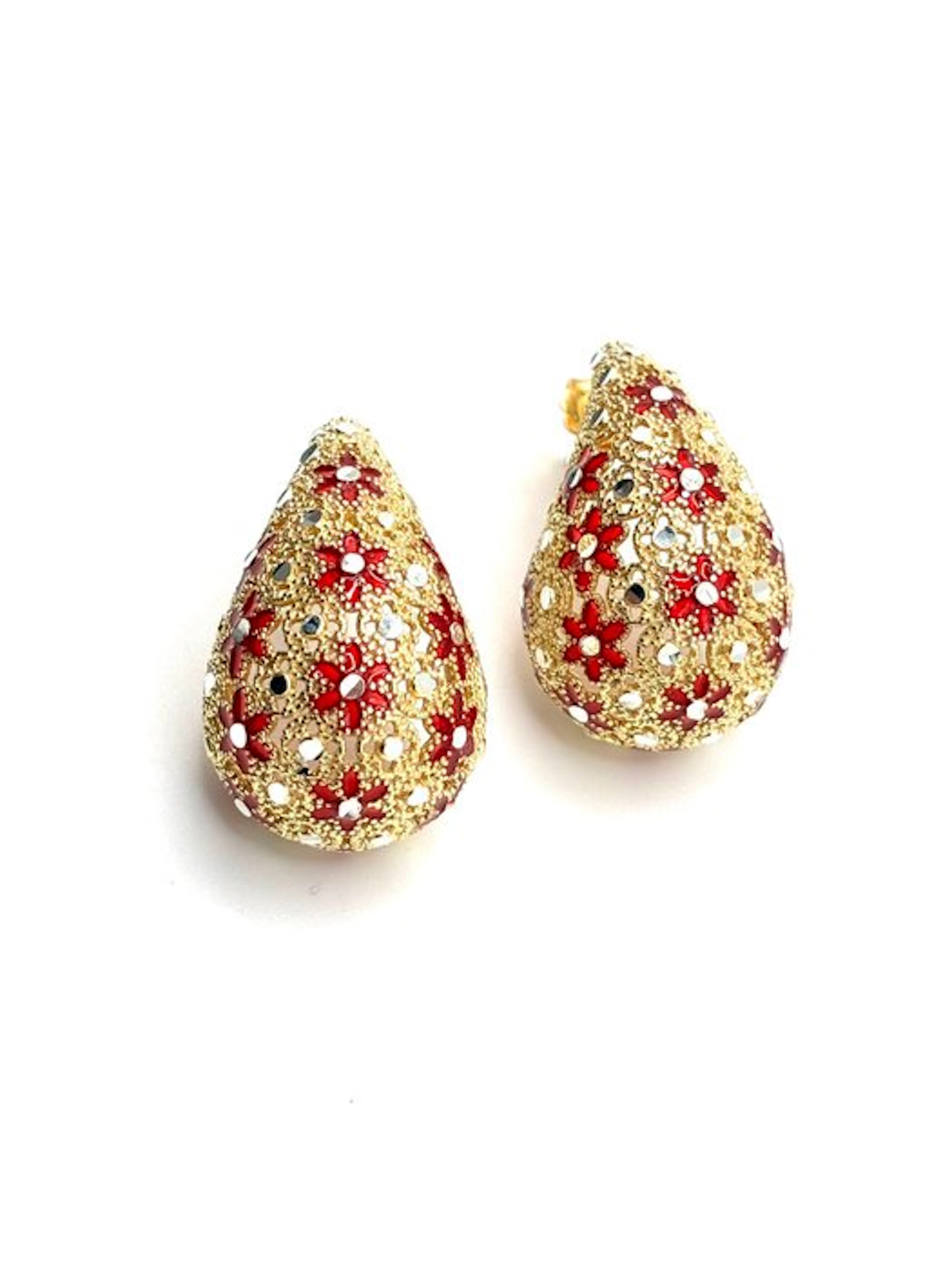No reserve price - Cocktail earrings Silver - Sterling silver 925 - Filigree