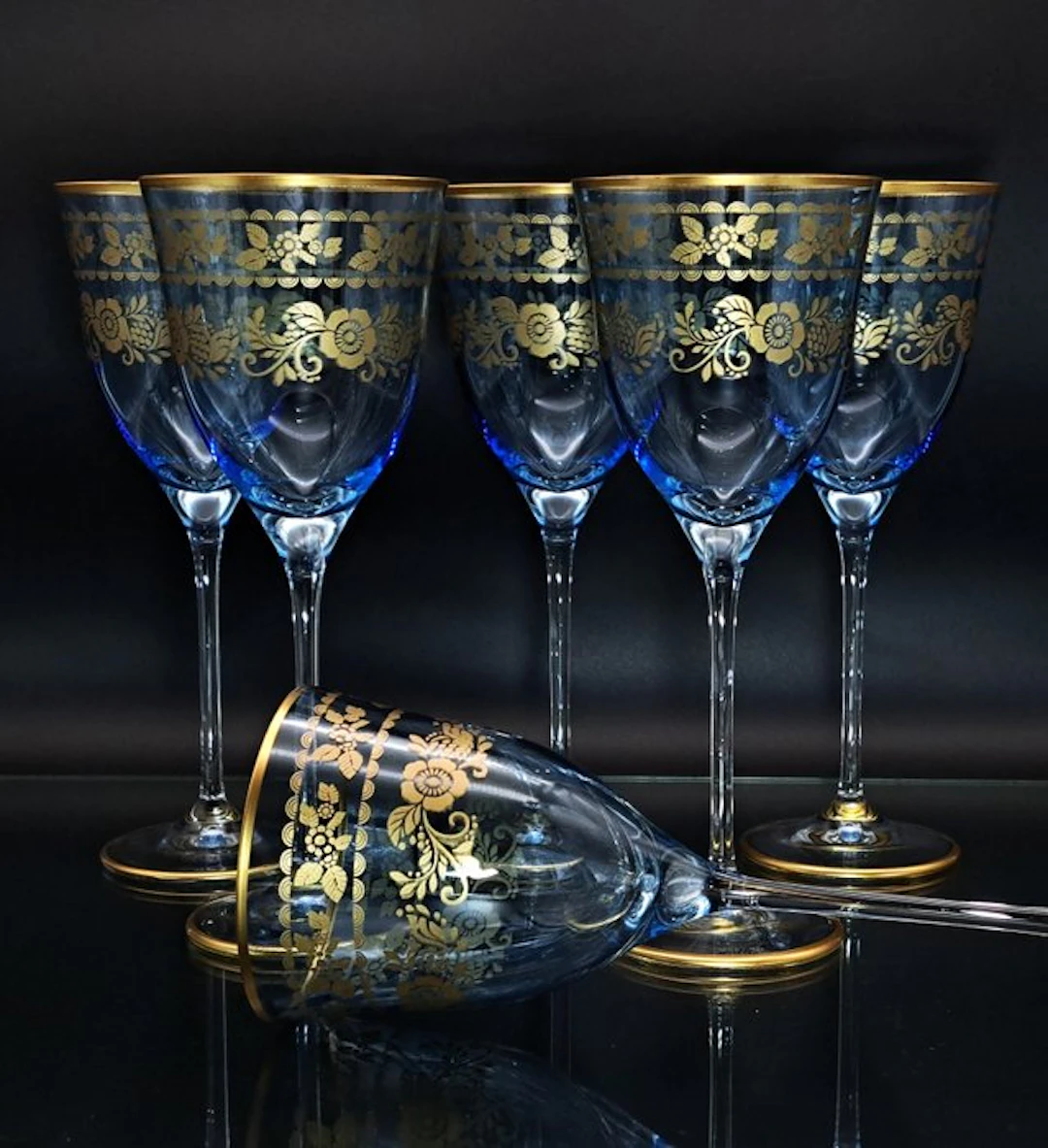 Artemisia - Drinking set (6) - Crystal, Gold zecchino