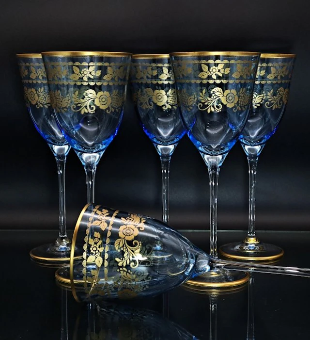 Artemisia - Drinking set (6) - Crystal, Gold zecchino