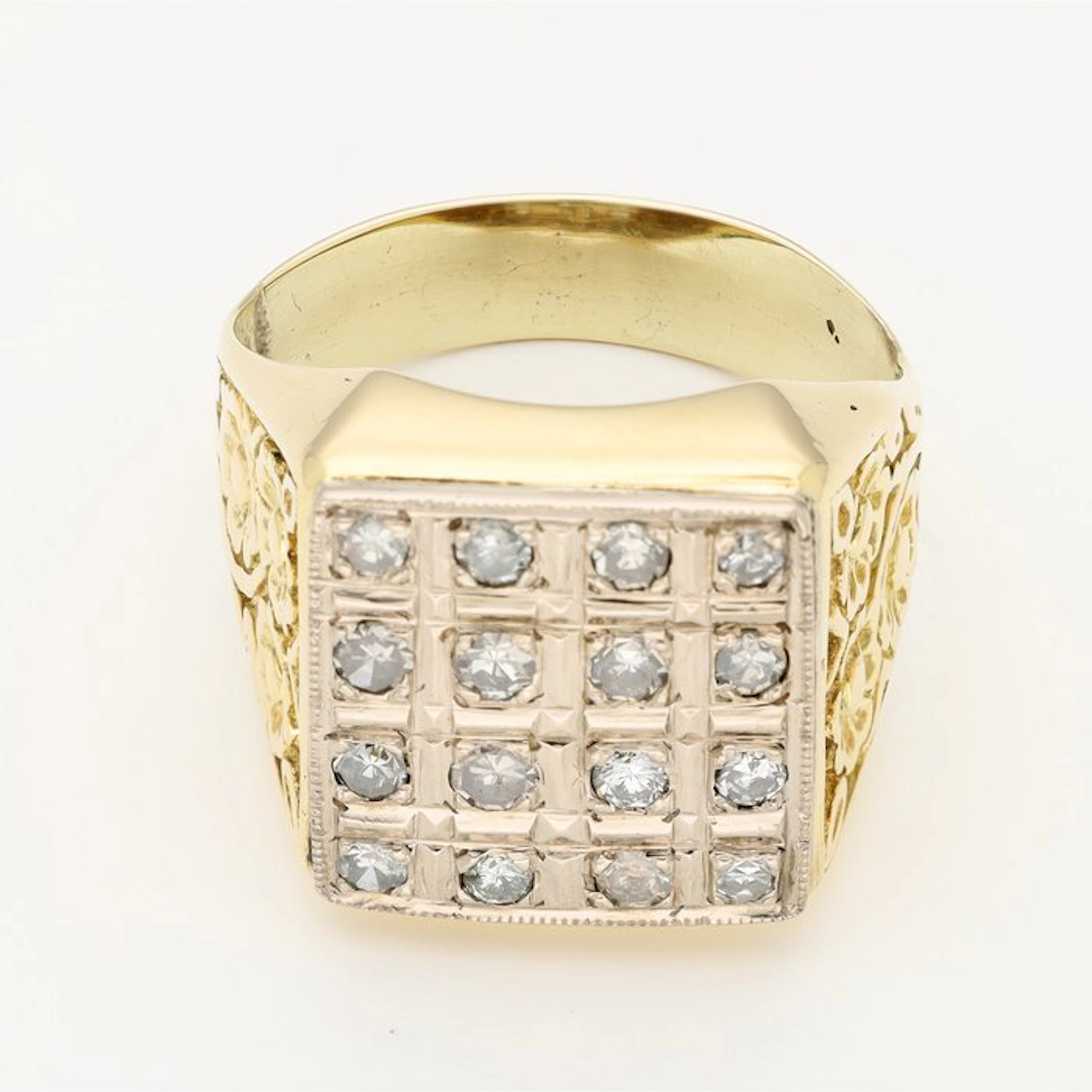 Ring - 14 kt. Yellow gold, White gold Diamond (Natural)