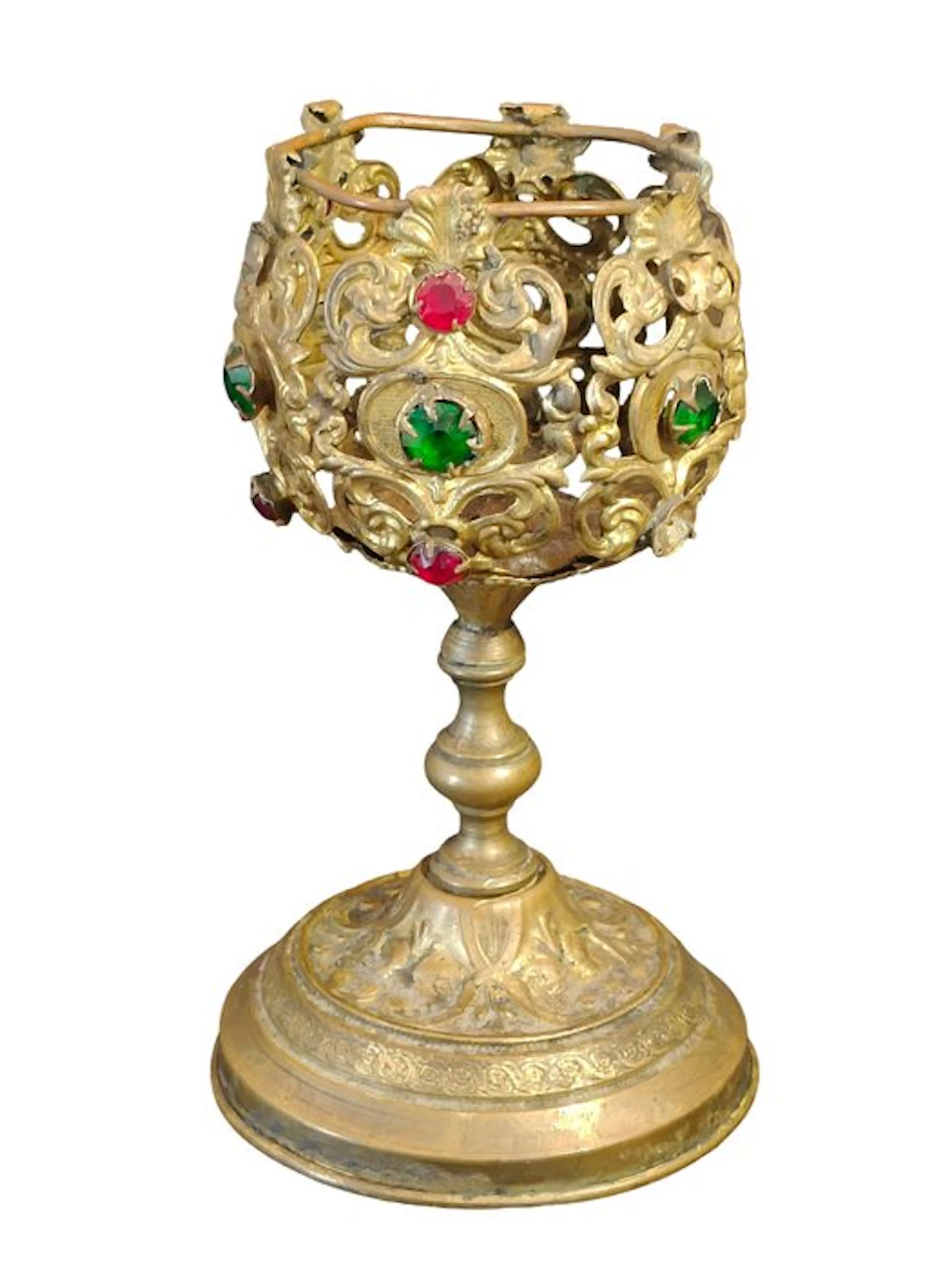 Antique brass sheet-metal candle holder. - Antique - Brass - 1850-1900