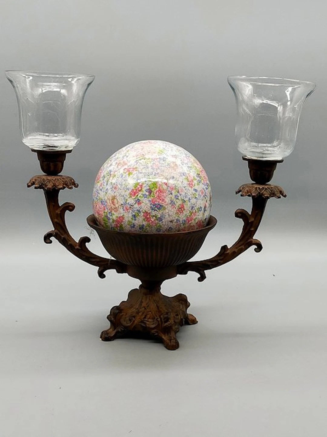Hoff Interieur Leuchter Kugel Blumen Craquelé - Candleholder - Metal