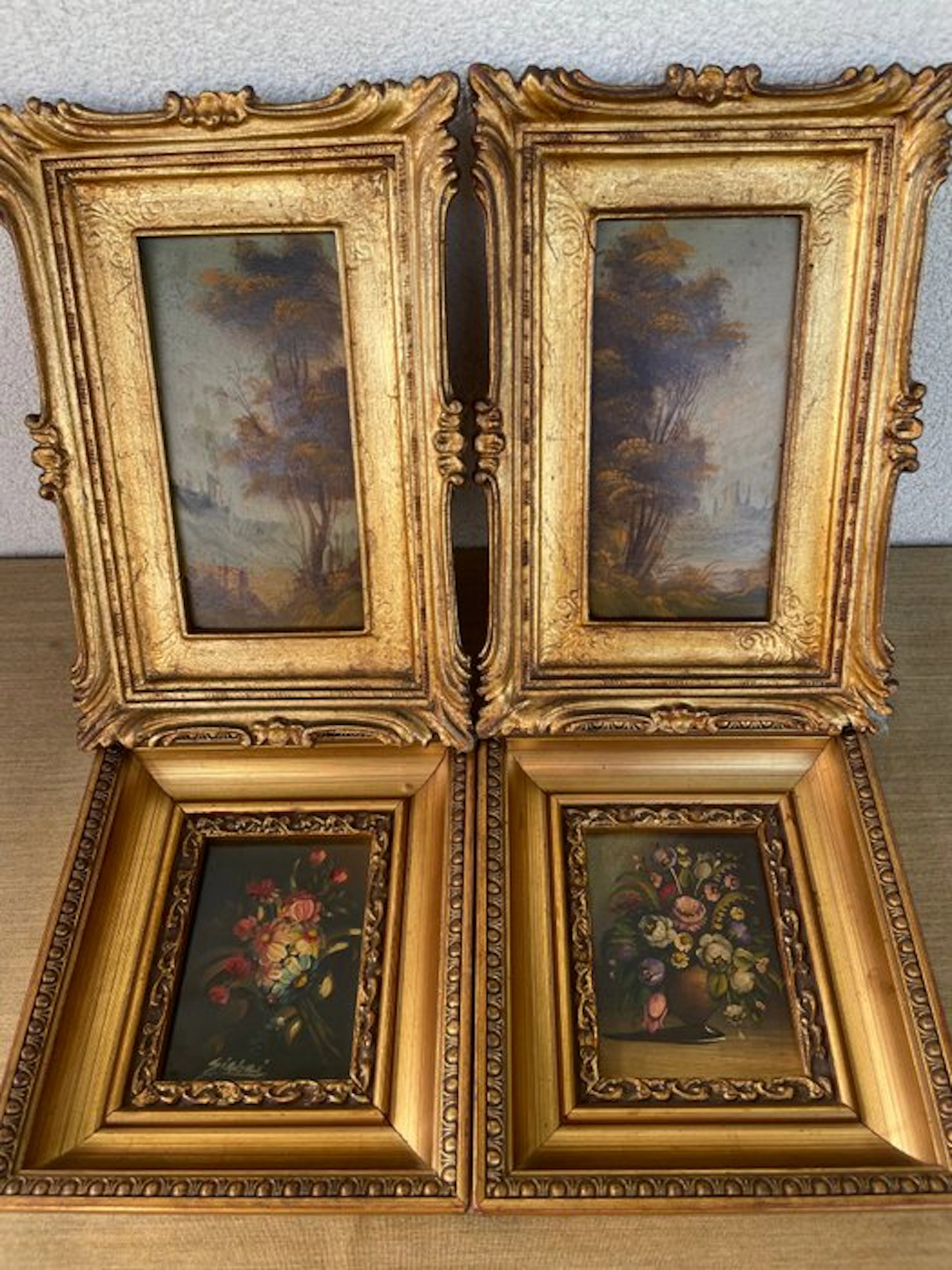 Frame (2) - Wood, Copper, Gilded wood frame and other materials.
