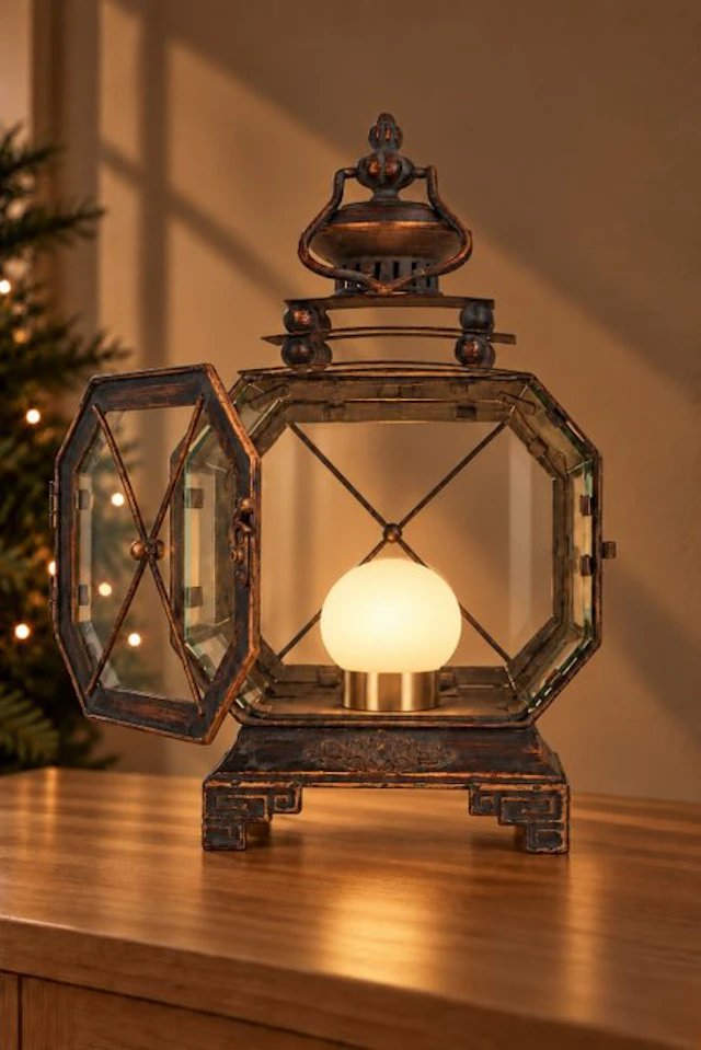 Lantern - Glass, Metal - Lantern, octagonal
