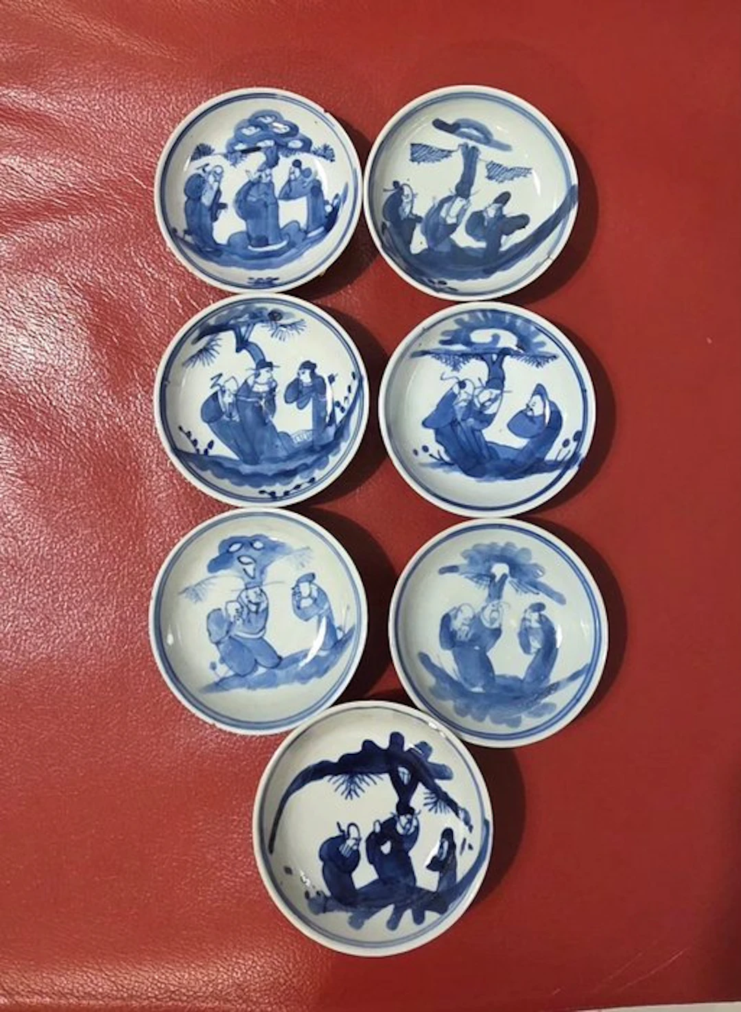 Set of 7 ancient Chinese bowls