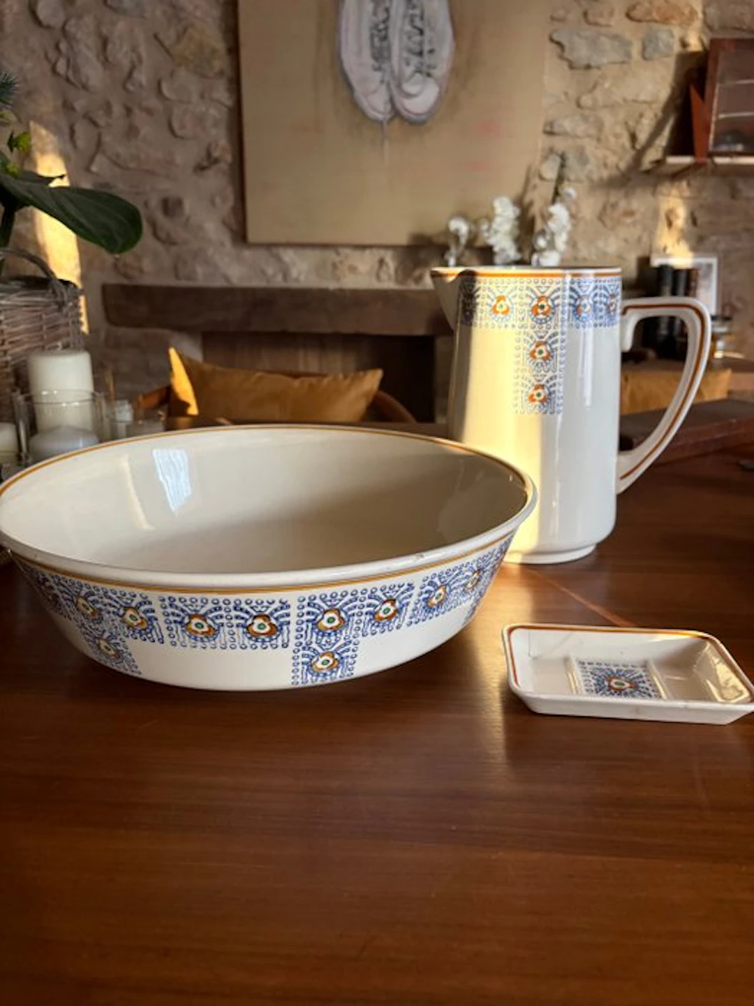 Art Deco Toilet set (3) - Longwy - Porcelain