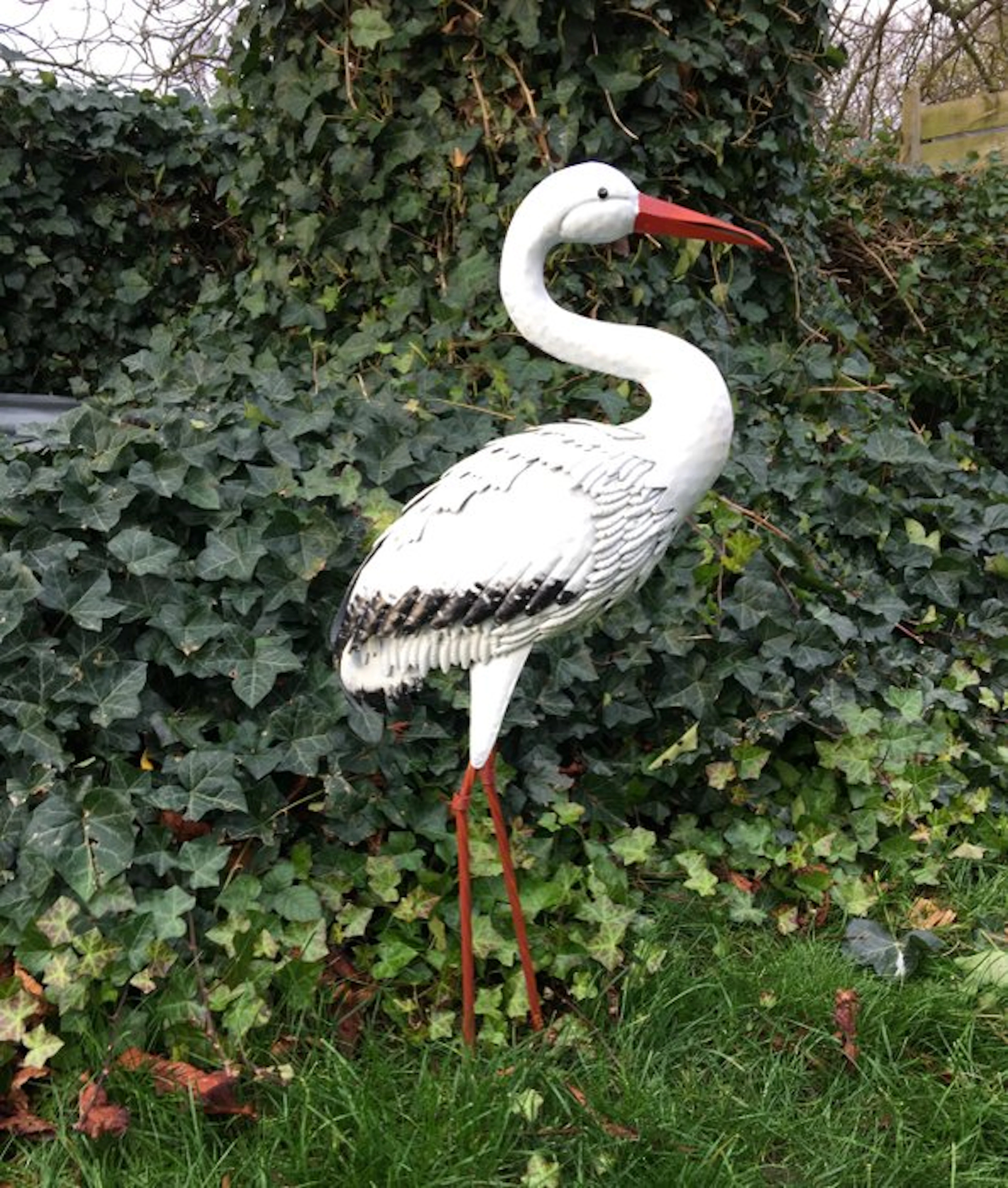 Outdoor sculpture, Tuindecoratie Ooievaar - 80 cm - Metal - 80cm high