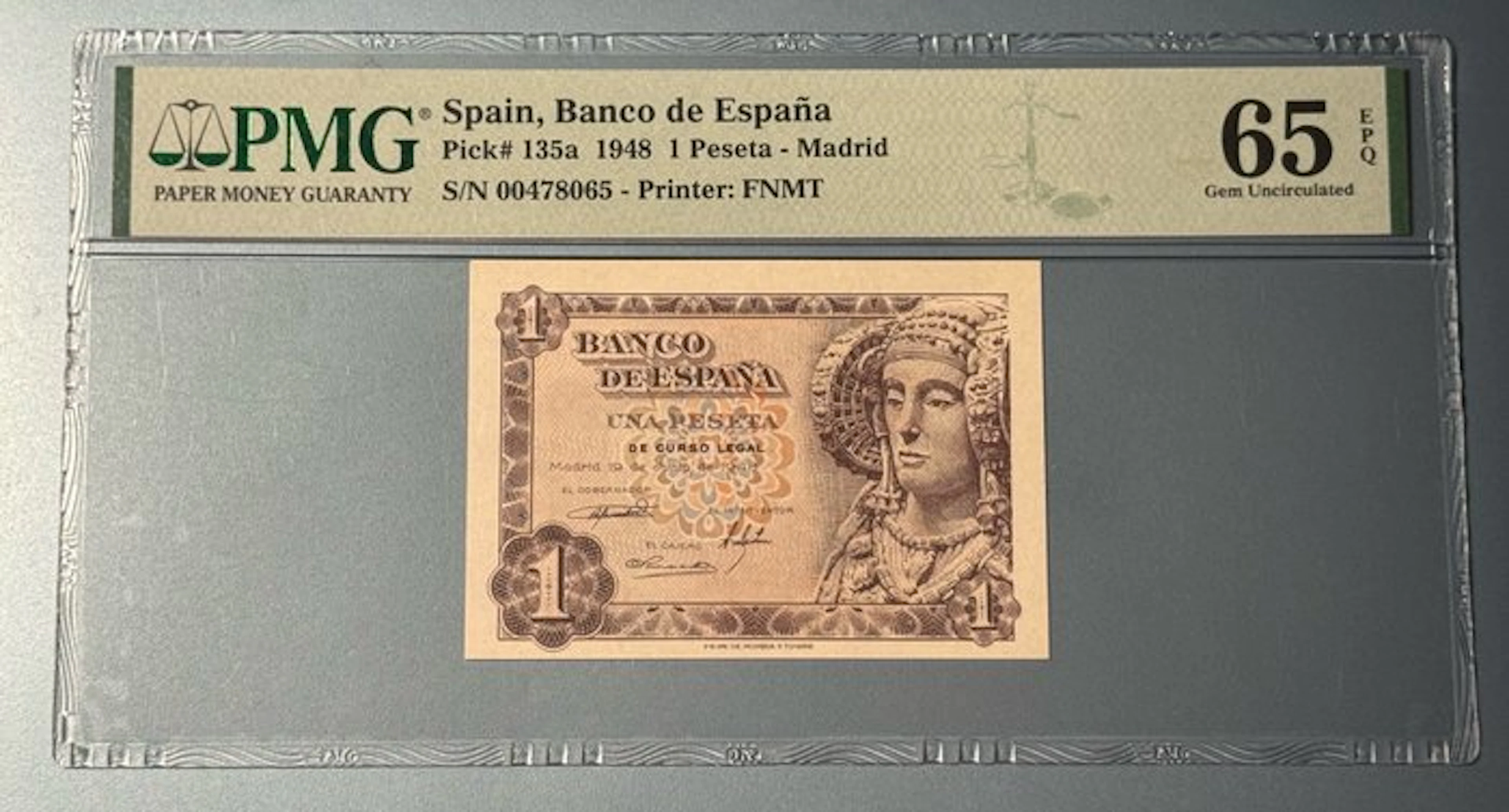 Spain. - 1 Peseta 1948 - Pick 135a (No reserve price)