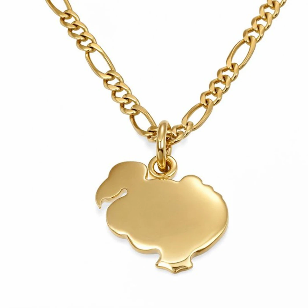 Dodo - Necklace with pendant - 18 kt. Yellow gold - Made in Italy - Handmade