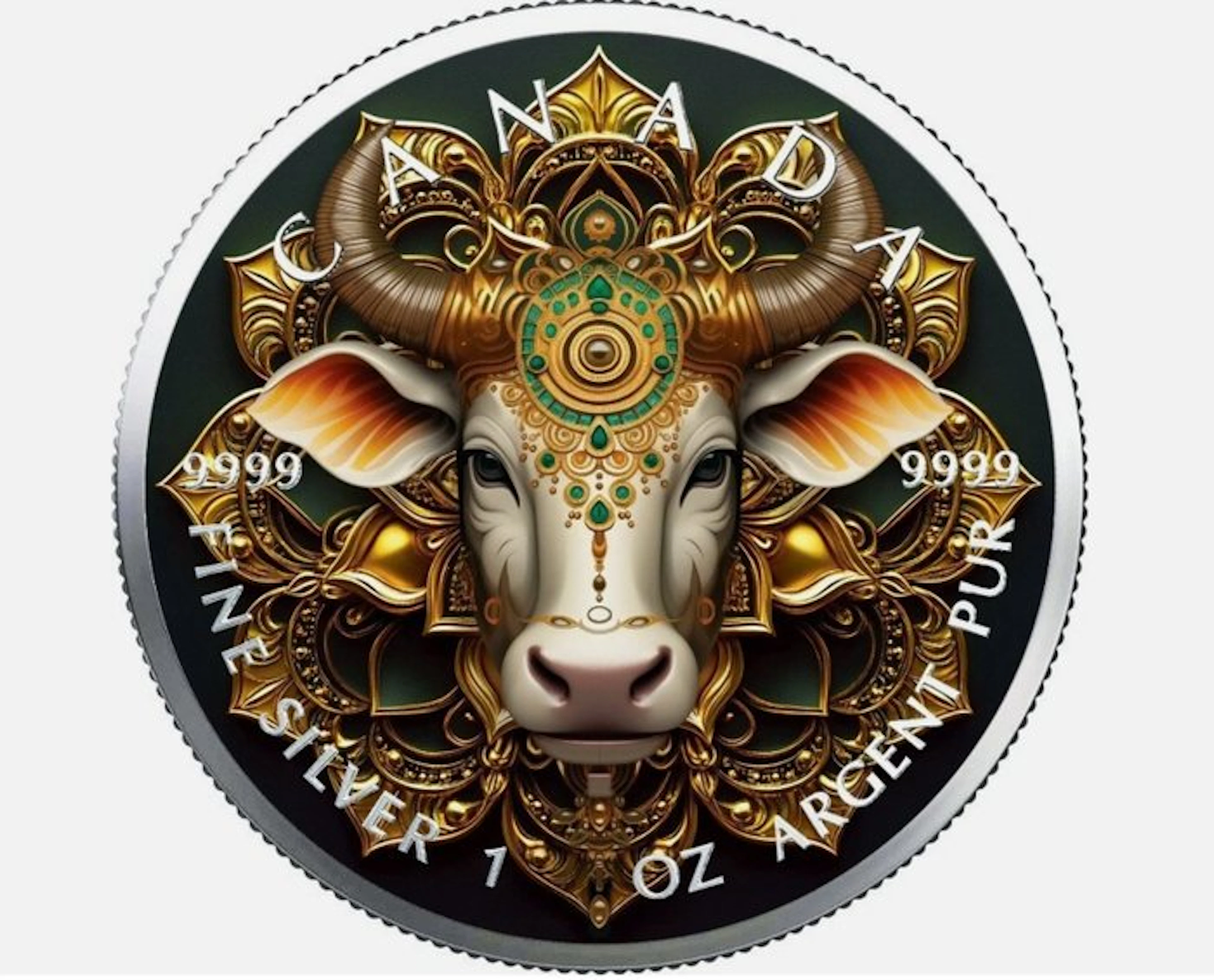 Canada. 5 Dollars 2025 Mandala Buffalo 1 oz (.999) mit CoA
