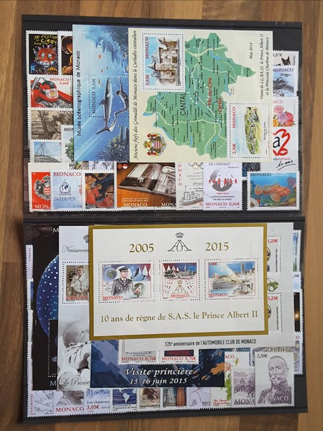 Monaco 2014/2015 - Two full years of regular stamps and pre-obliterated stamps