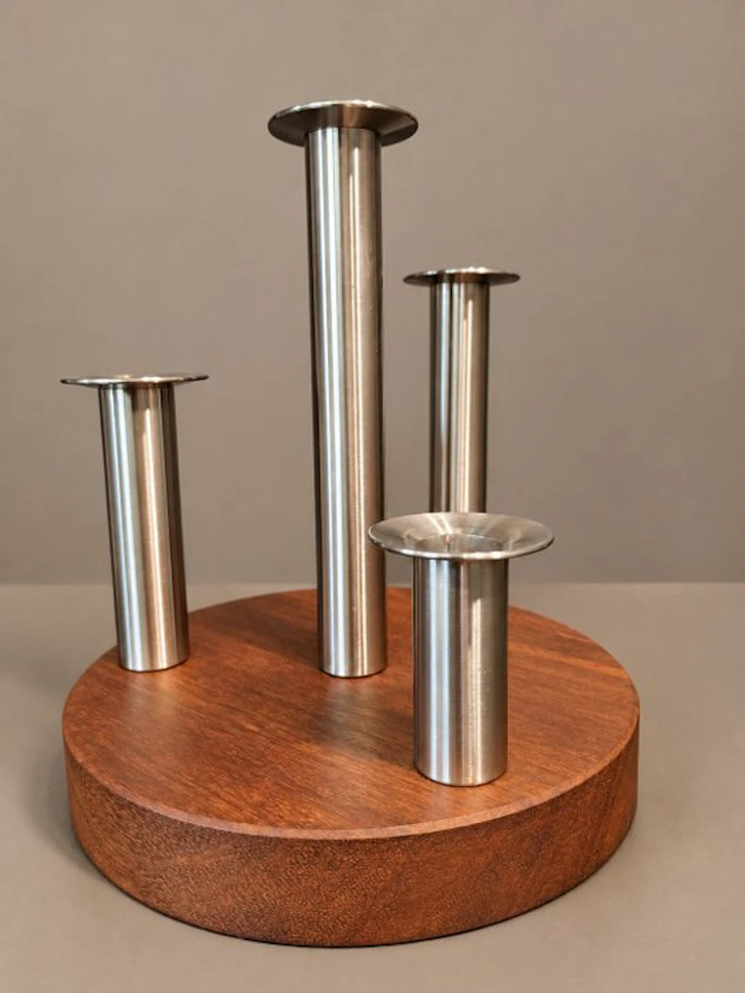Candleholder - Wood, Steel - Scandinavian candlestick