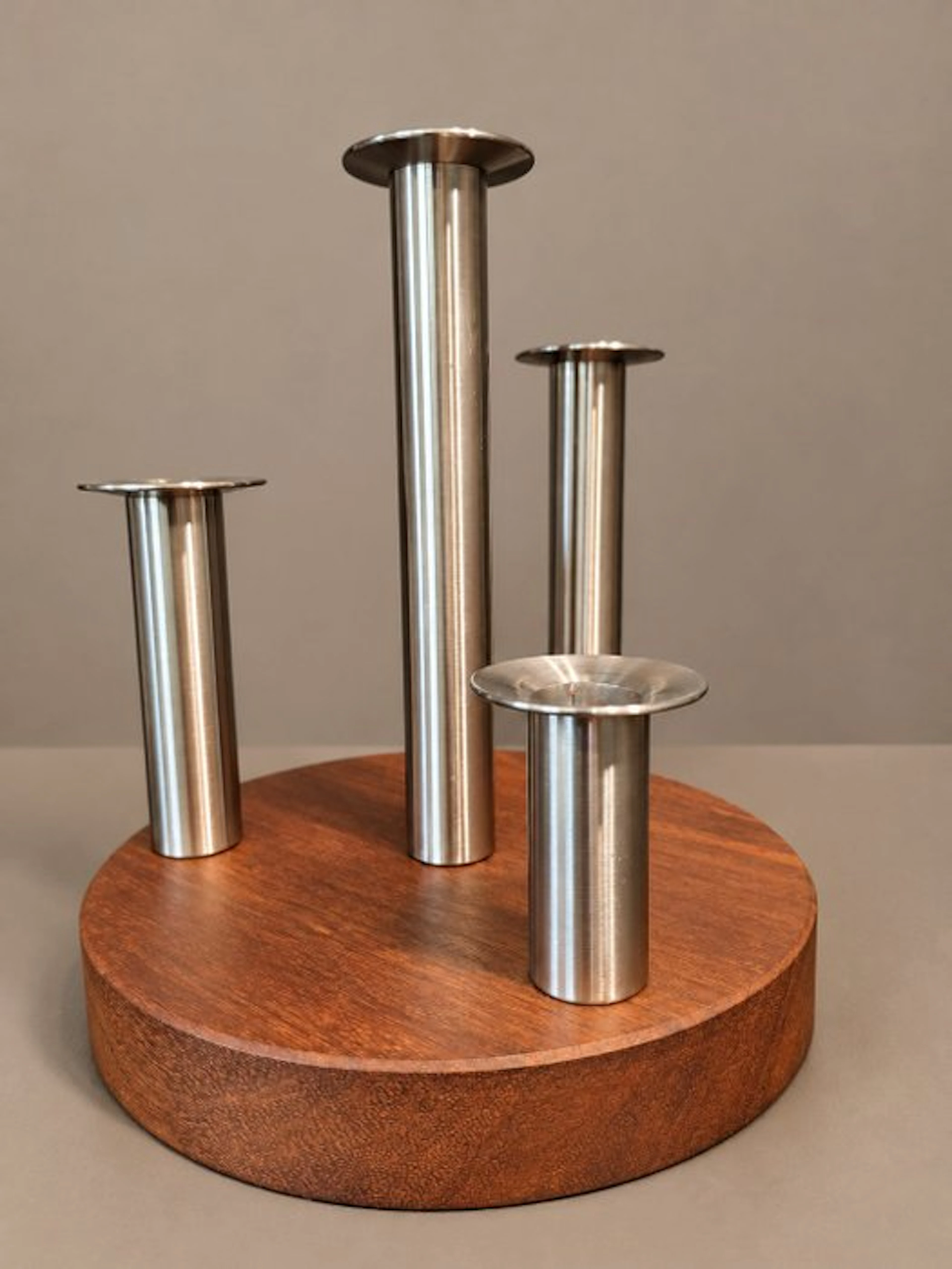 Candleholder - Wood, Steel - Scandinavian candlestick