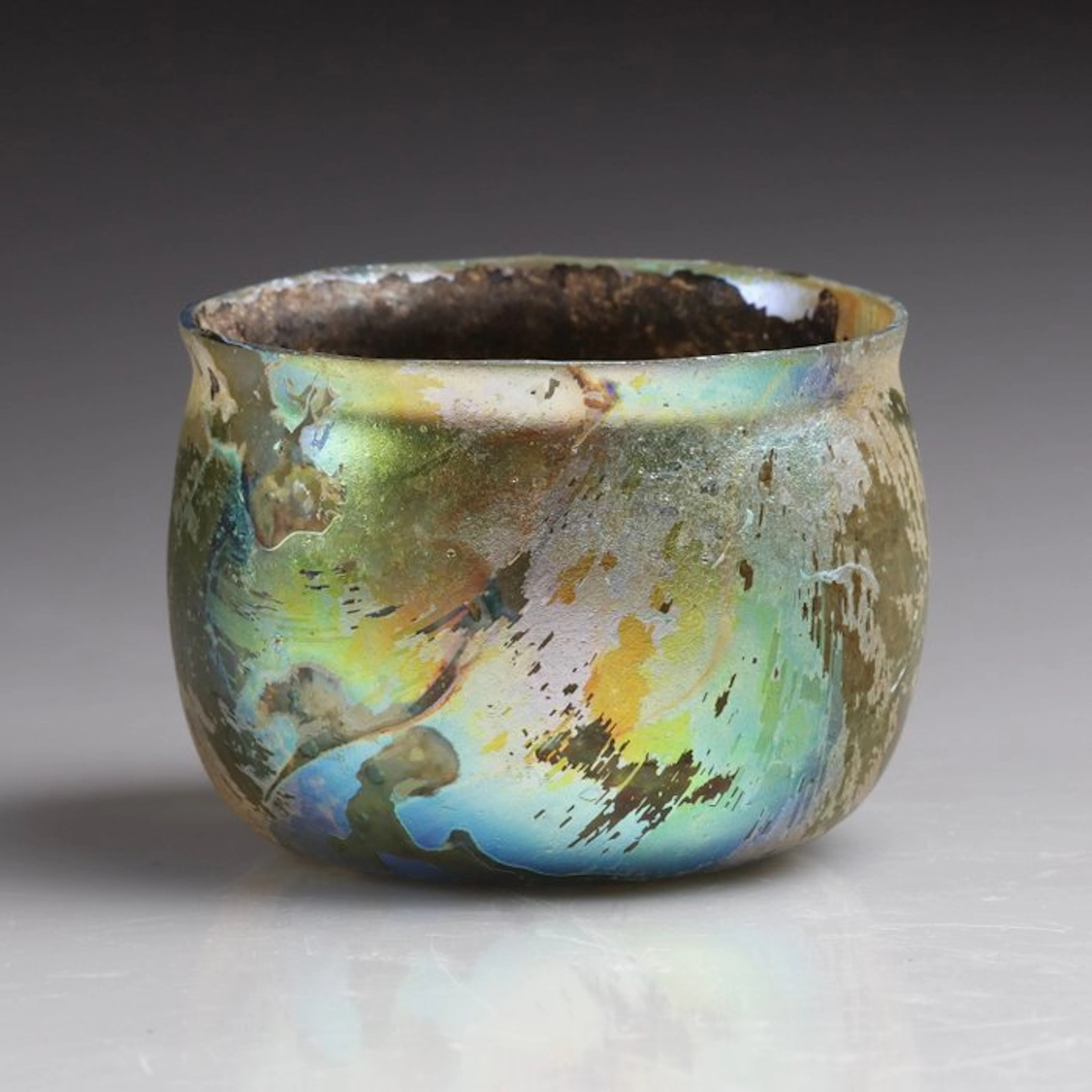 Ancient Roman Glass Iridescent Bowl - 52 mm