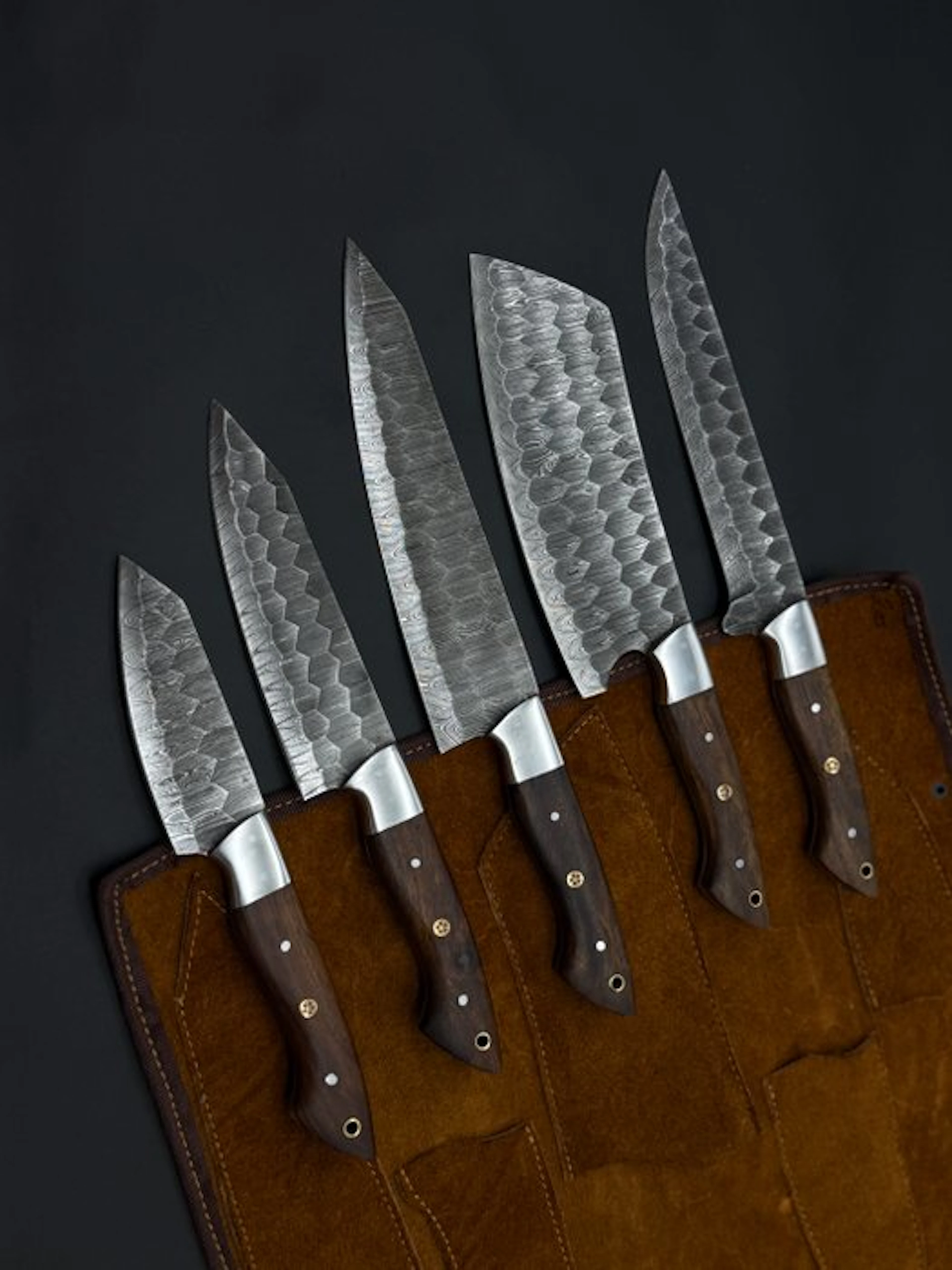 Japanese Style Kitchen Knife SET With Leather BAG...