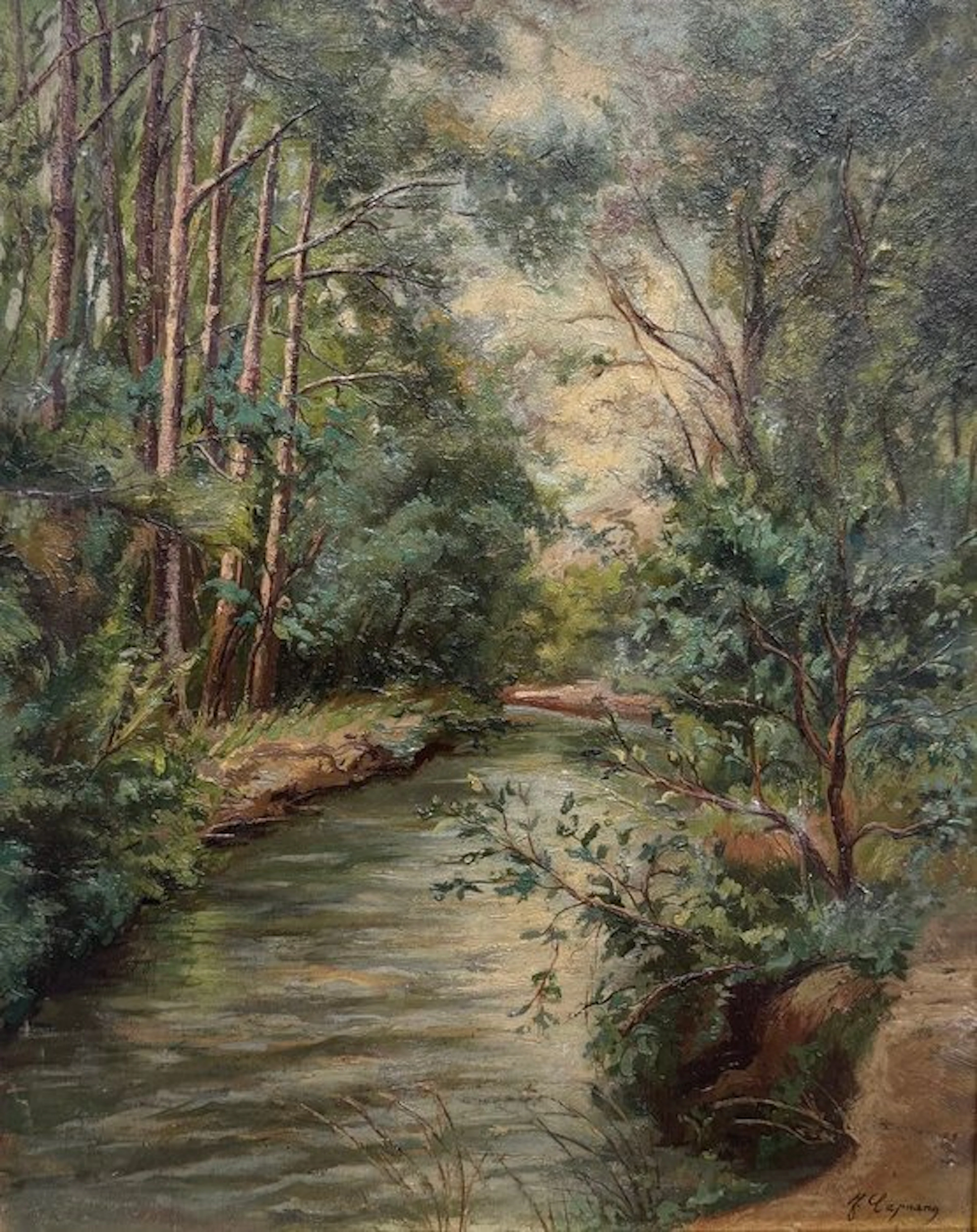 Francesco Capuano (1854-1908) - Paesaggio fluviale