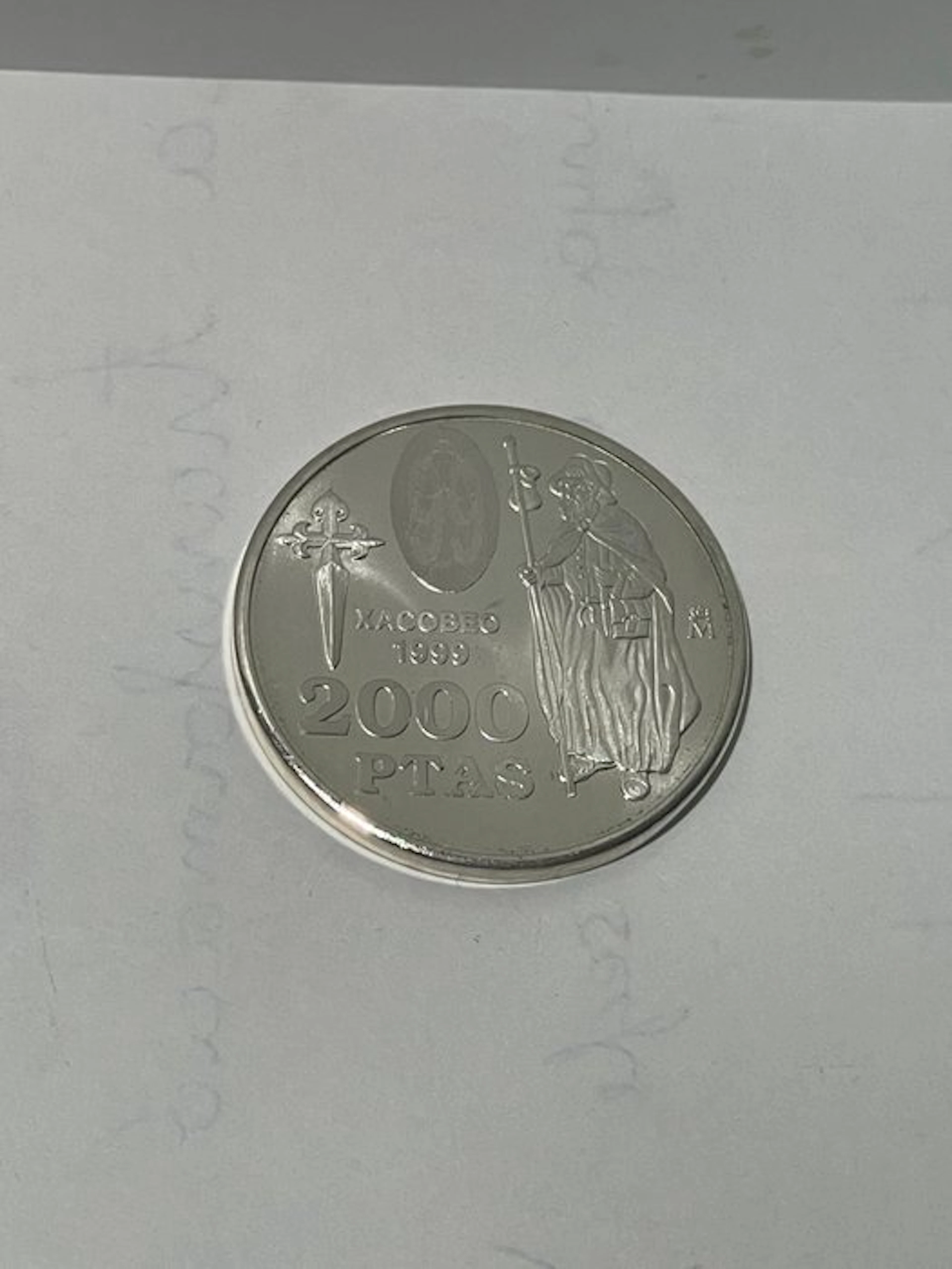 Spain. Juan Carlos I. 2000 PTAS 1999 (No reserve price)