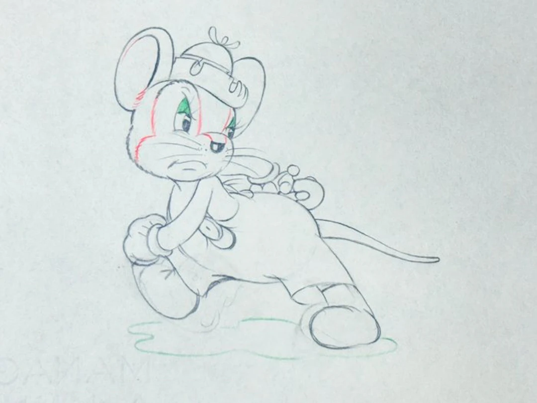 Walt Disney - Abner Countrymouse Animation Drawing - The Country Cousin (1936)