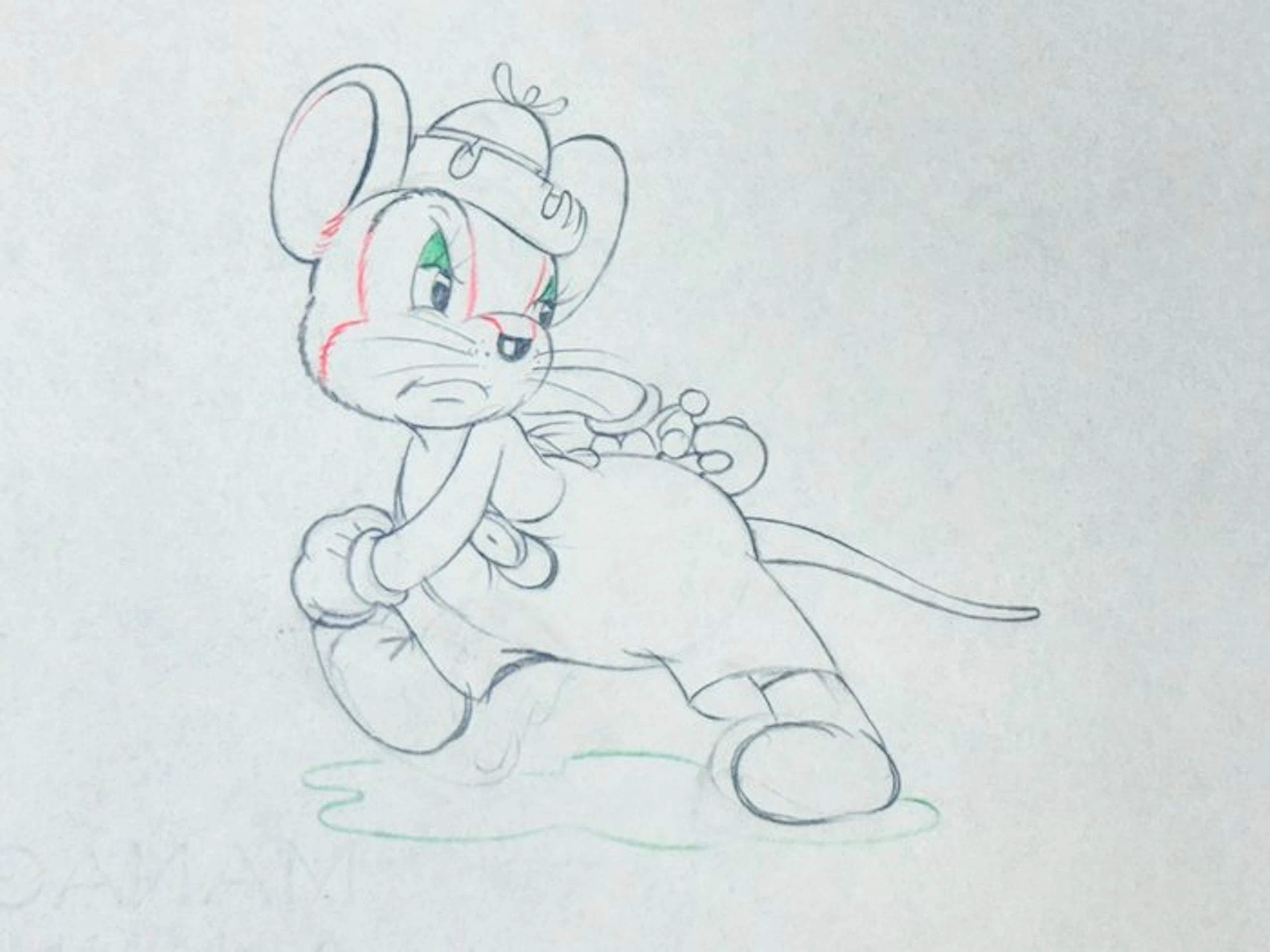 Walt Disney - Abner Countrymouse Animation Drawing - The Country Cousin (1936)
