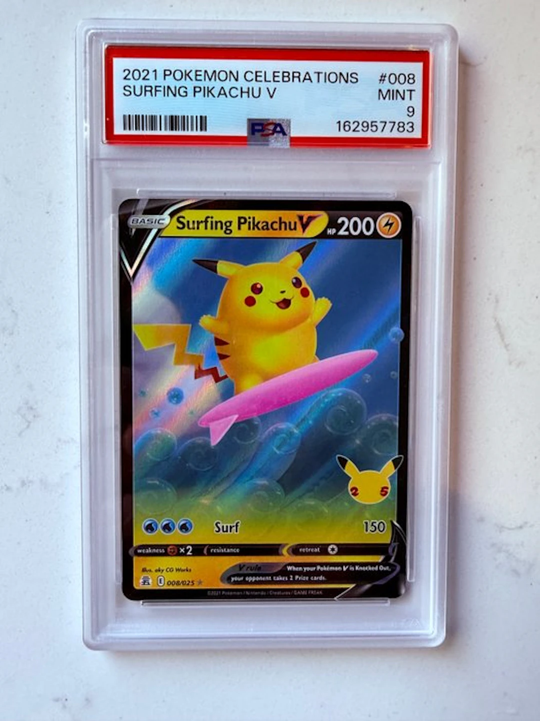 Pokémon - 1 Graded card - Pikachu 008/025 Foil