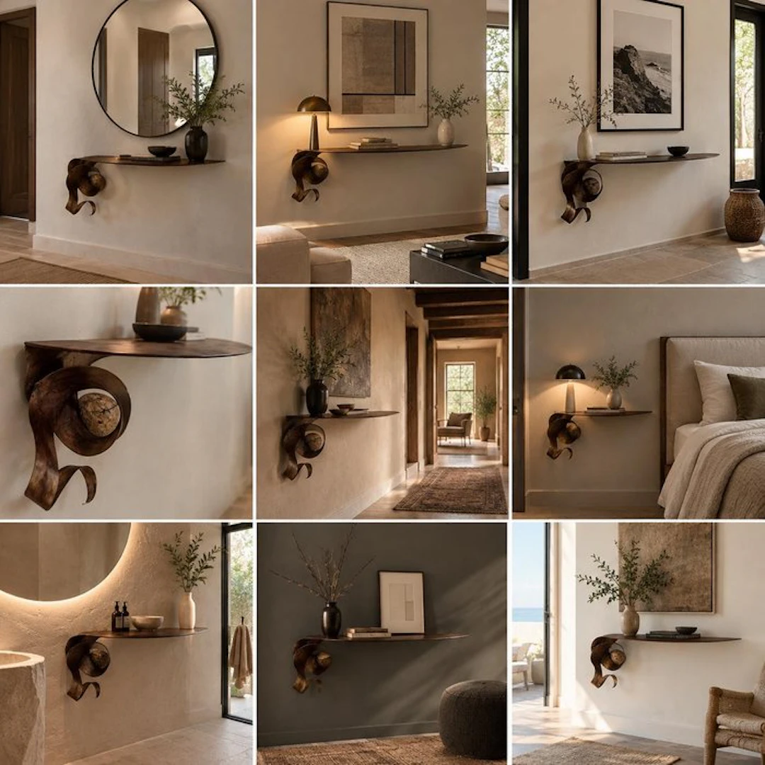 Wall shelf unit - Wrought iron - Console Daniela Iraci