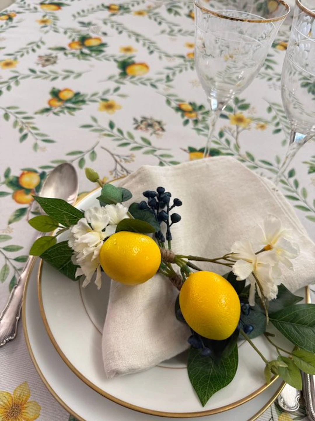 Tablecloth with lemons - Mediterranean fantasy - Tablecloth - 2.1 m - 1.45 m