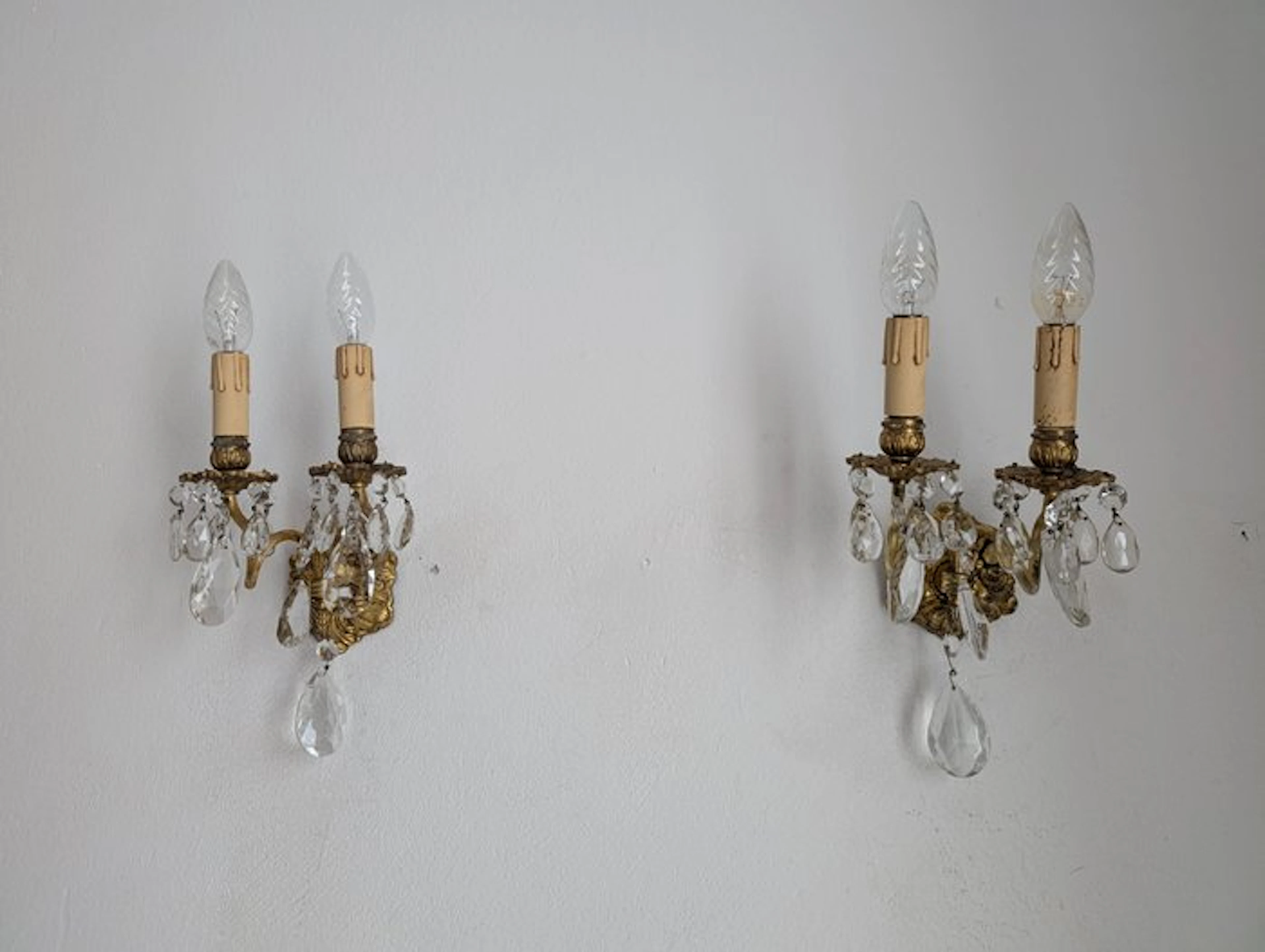 Wall sconce (2) - Bronze - Crystal
