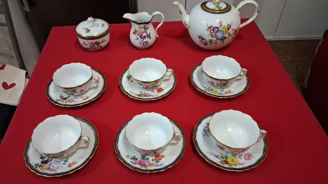 Meissen - Tea cup set for 6 (15) - Porcelain - Meissen tea service