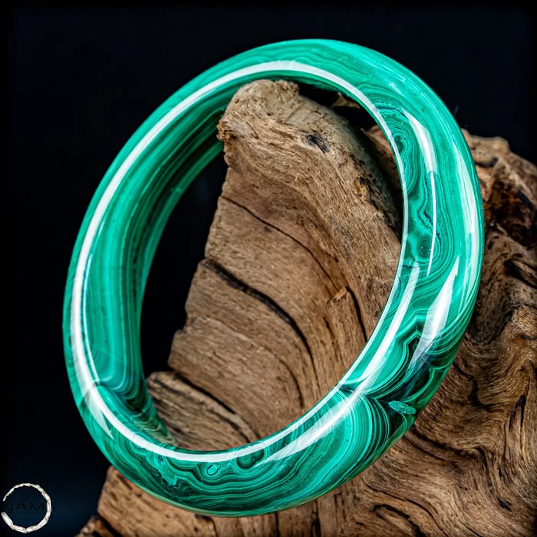 Very rare natural Malachite Bracelet 925 silver 519.45 ct- 103.89 g
