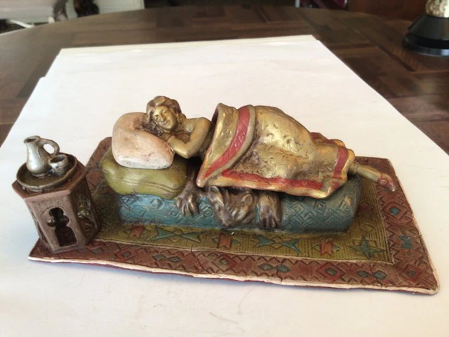Sculpture, L odalisque - 6 cm - Cold painted bronze