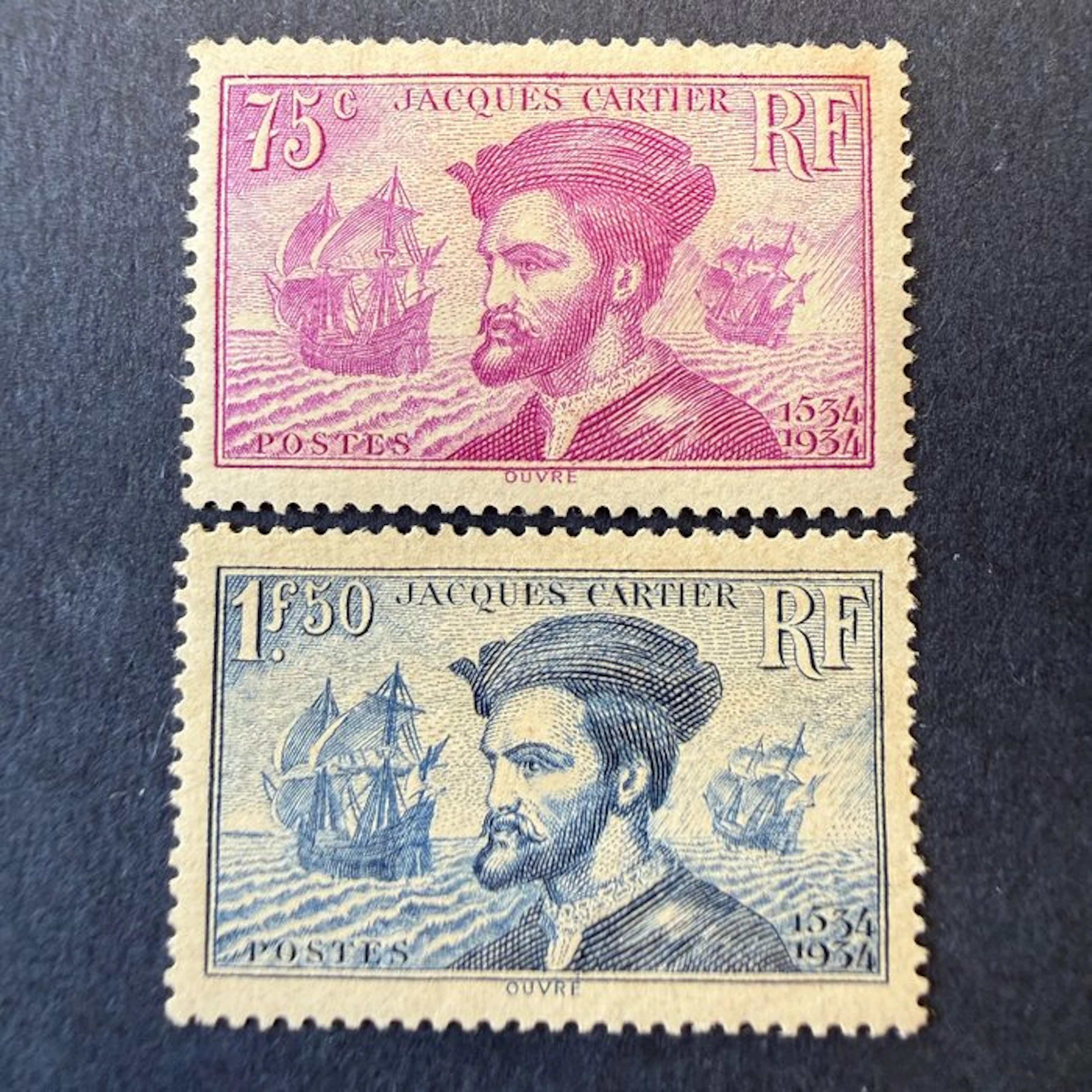 France - Yvert 296/297 "Jacques Cartier" mint **/*. TB.