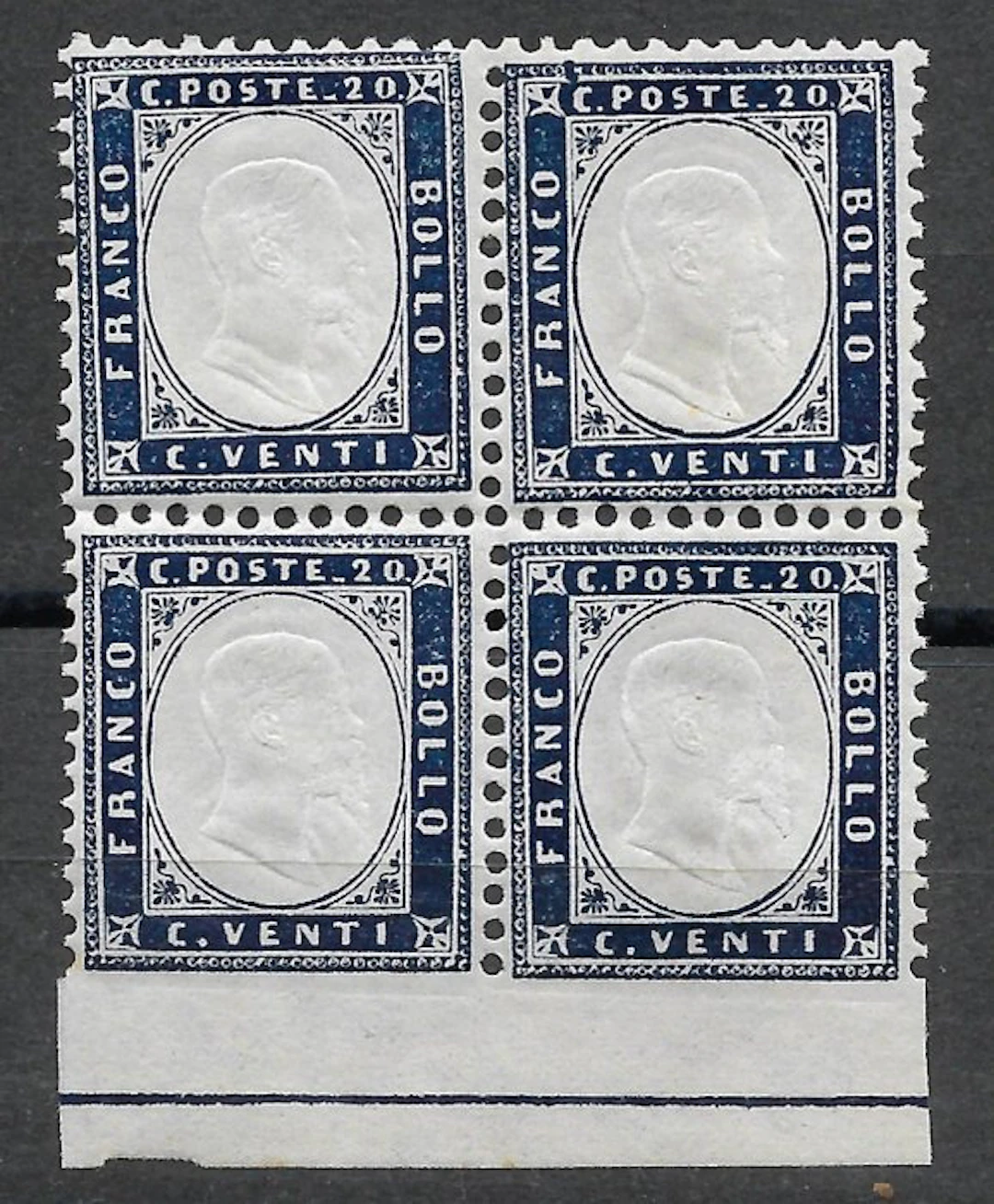 Italy Kingdom - 1862 - Block of four