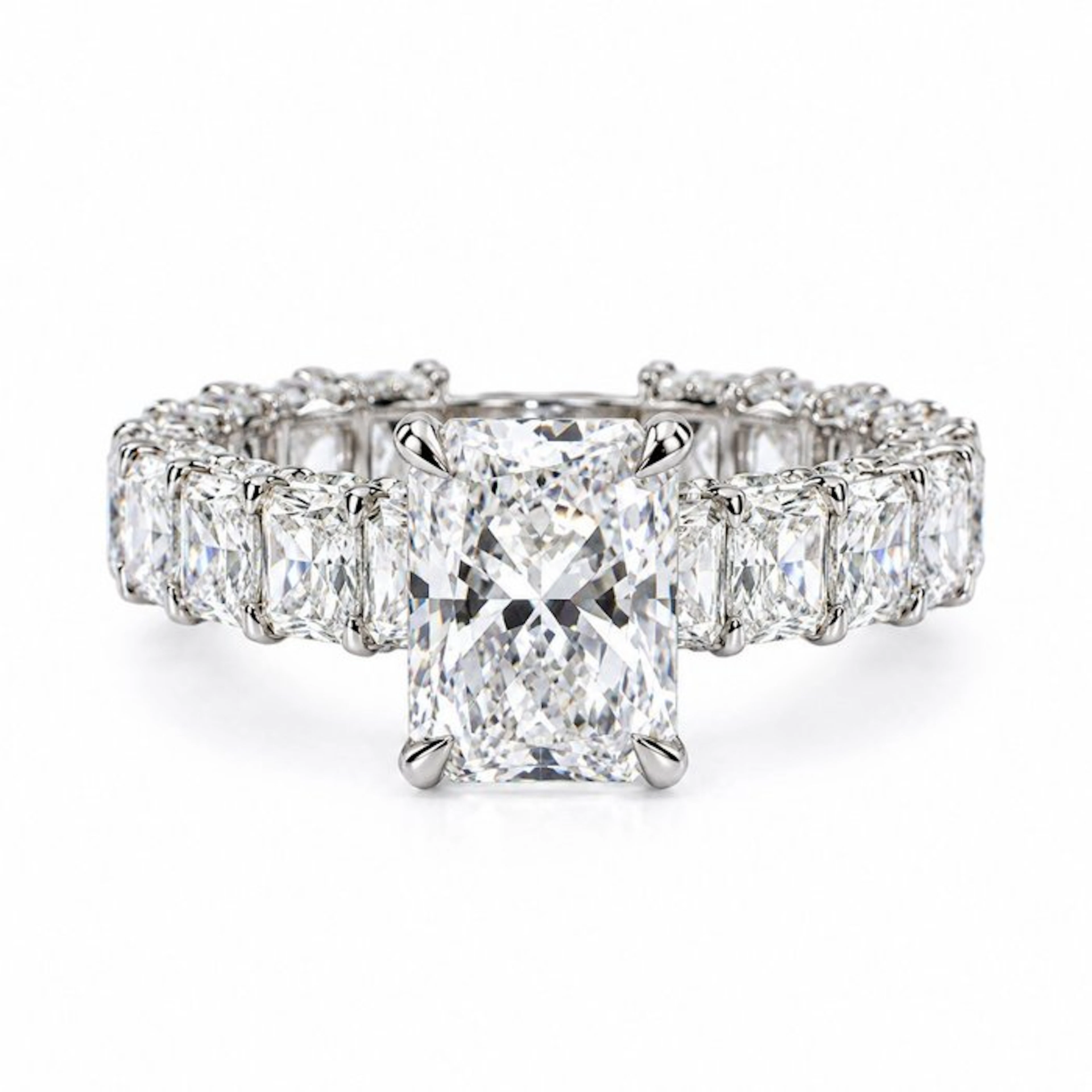 Ring - 18 kt. White gold - 8.01ct. tw. Diamond (Lab-grown) - Diamond